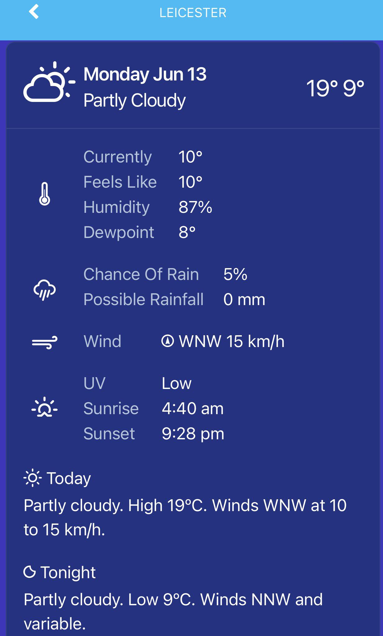 Weather Forecast for Leicester r/Leicester_info