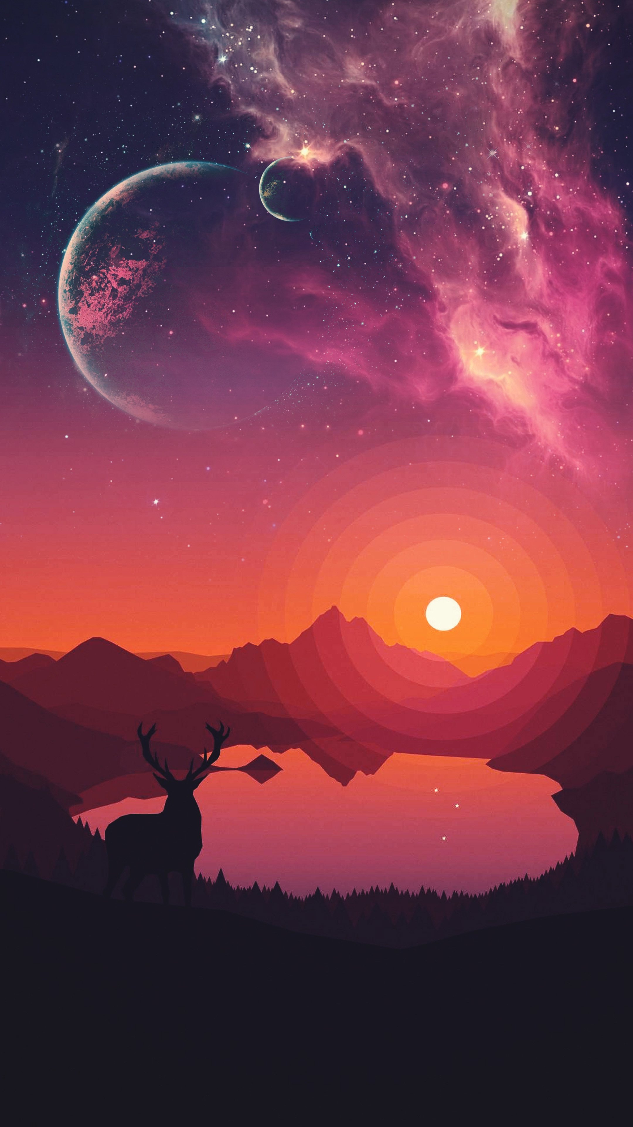 Crimson Sky (2160×3840) MobileWallpaper