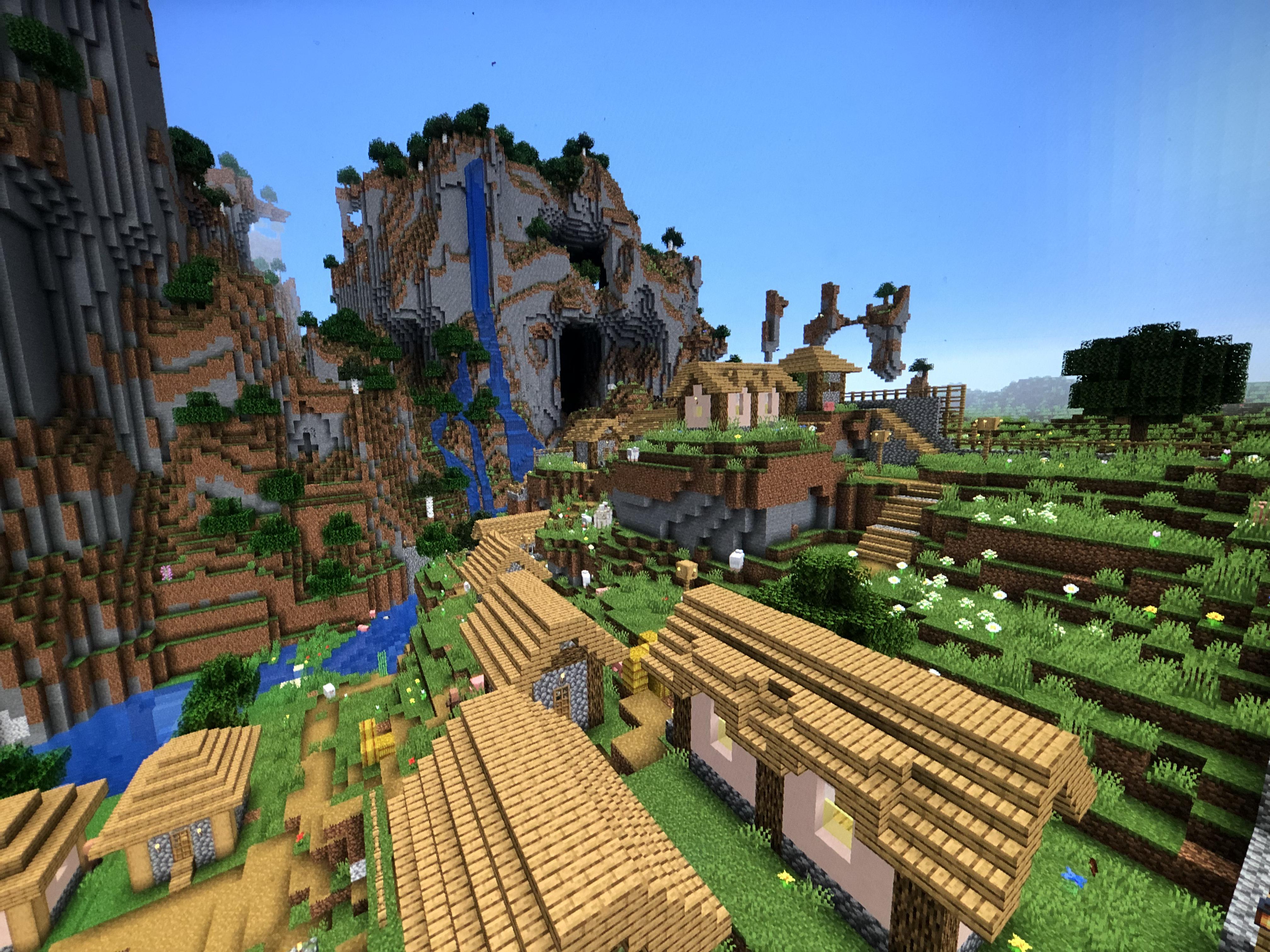 Added a few details to a village that spawned in an amplified world and