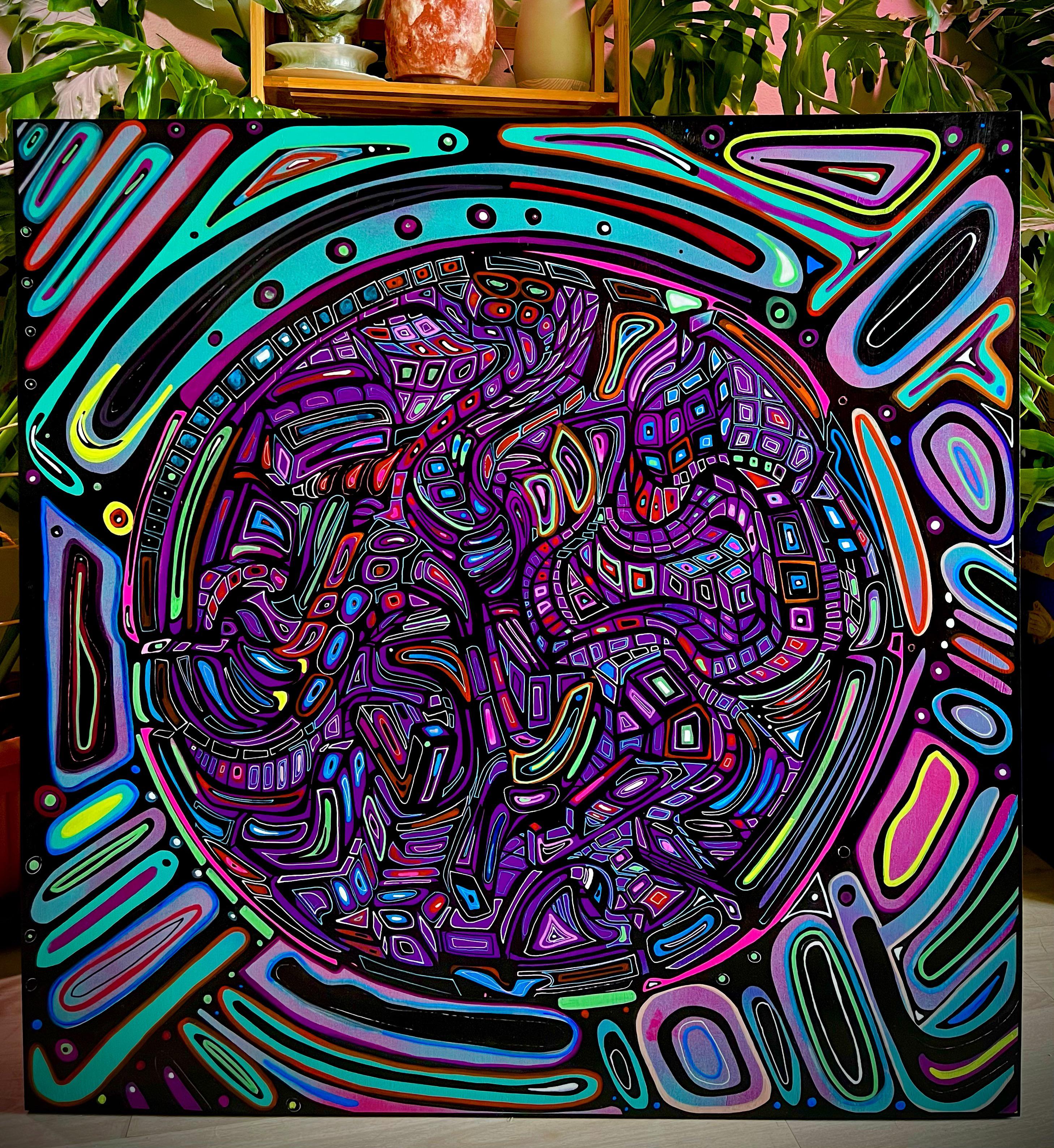 Pinball Wizard ink and acrylic painting r/ImaginaryMindscapes