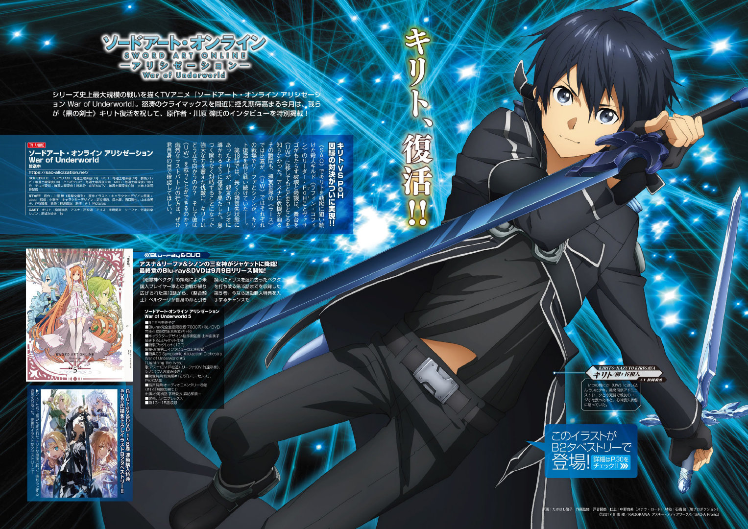 "Sword Art Online Alicization War Of Underworld" new visual scan of