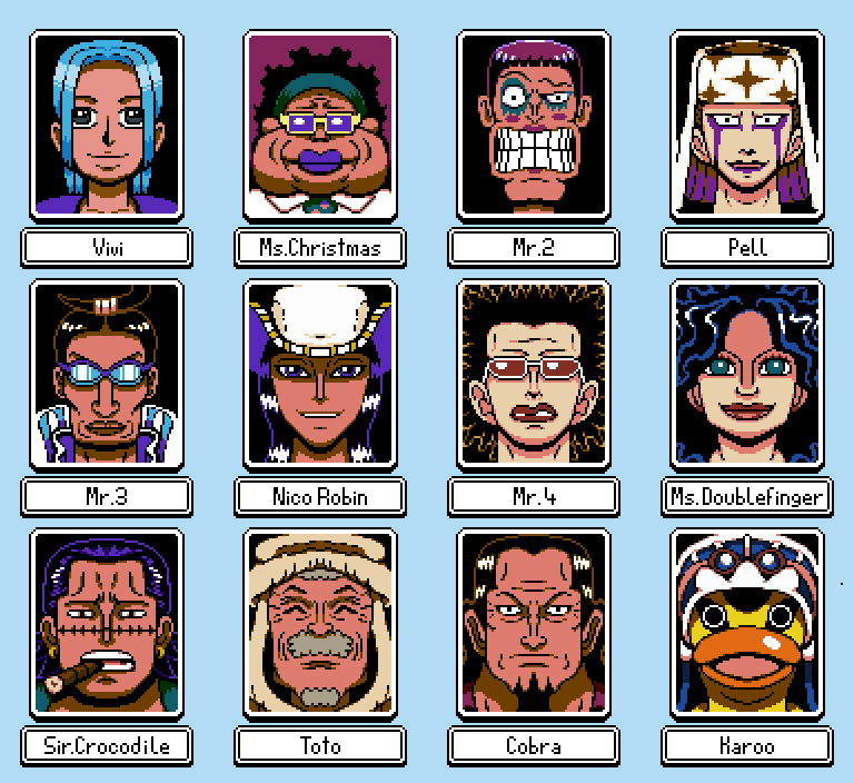 Some Characters from the Alabasta Saga in Pixelart r/OnePiece