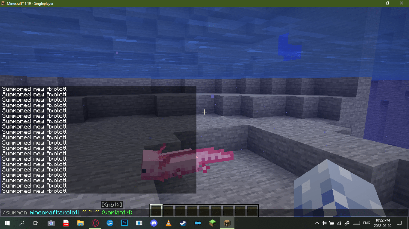 Axolotl command only summons pink