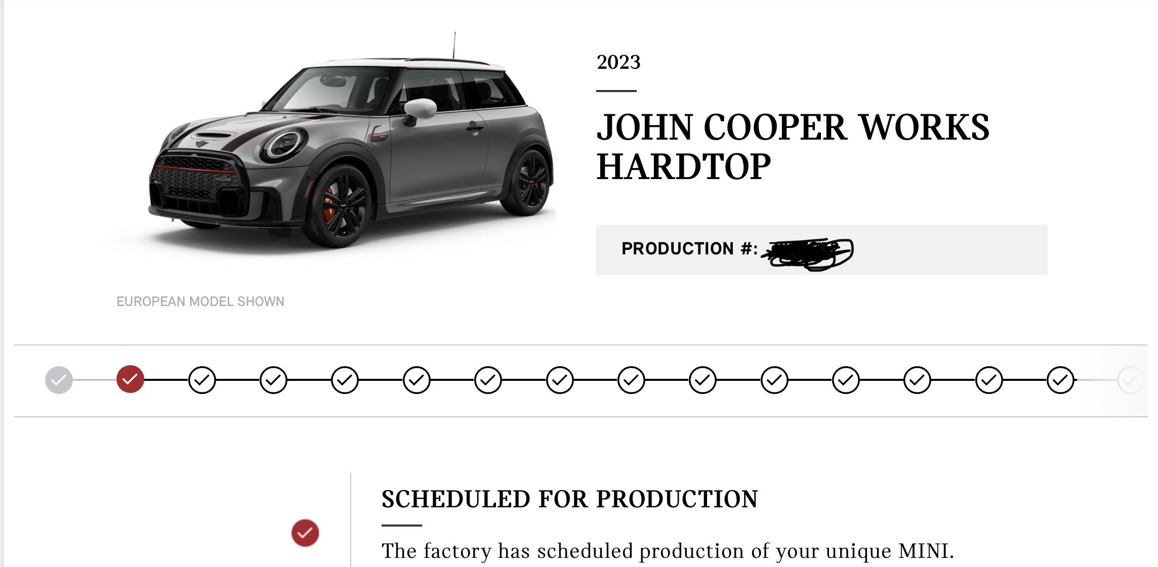 Haven’t received a production date yet, but this seems like a good sign