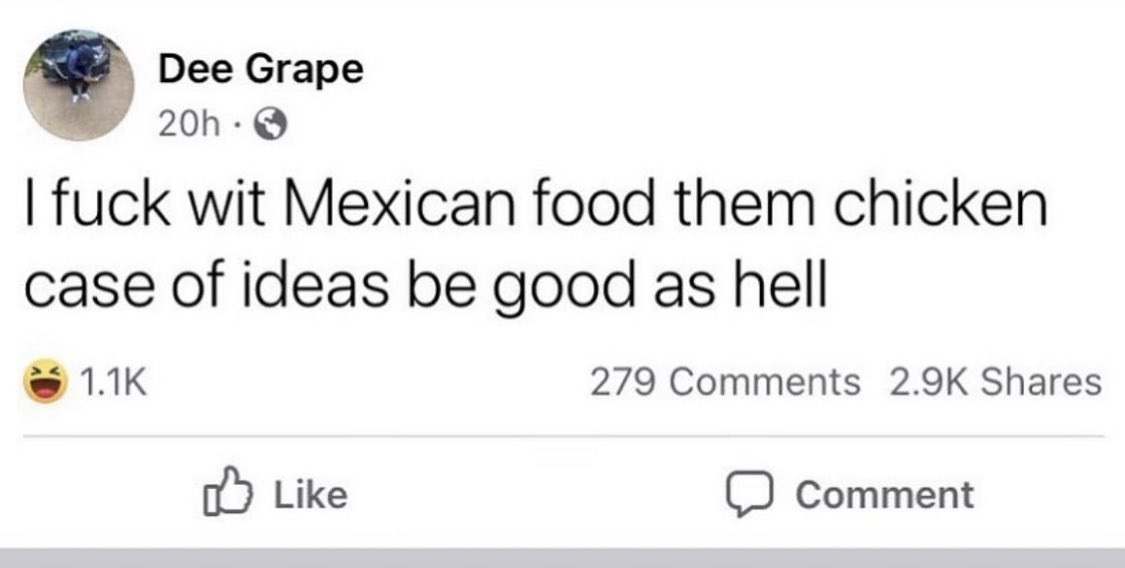 "chicken case of ideas" r/facepalm