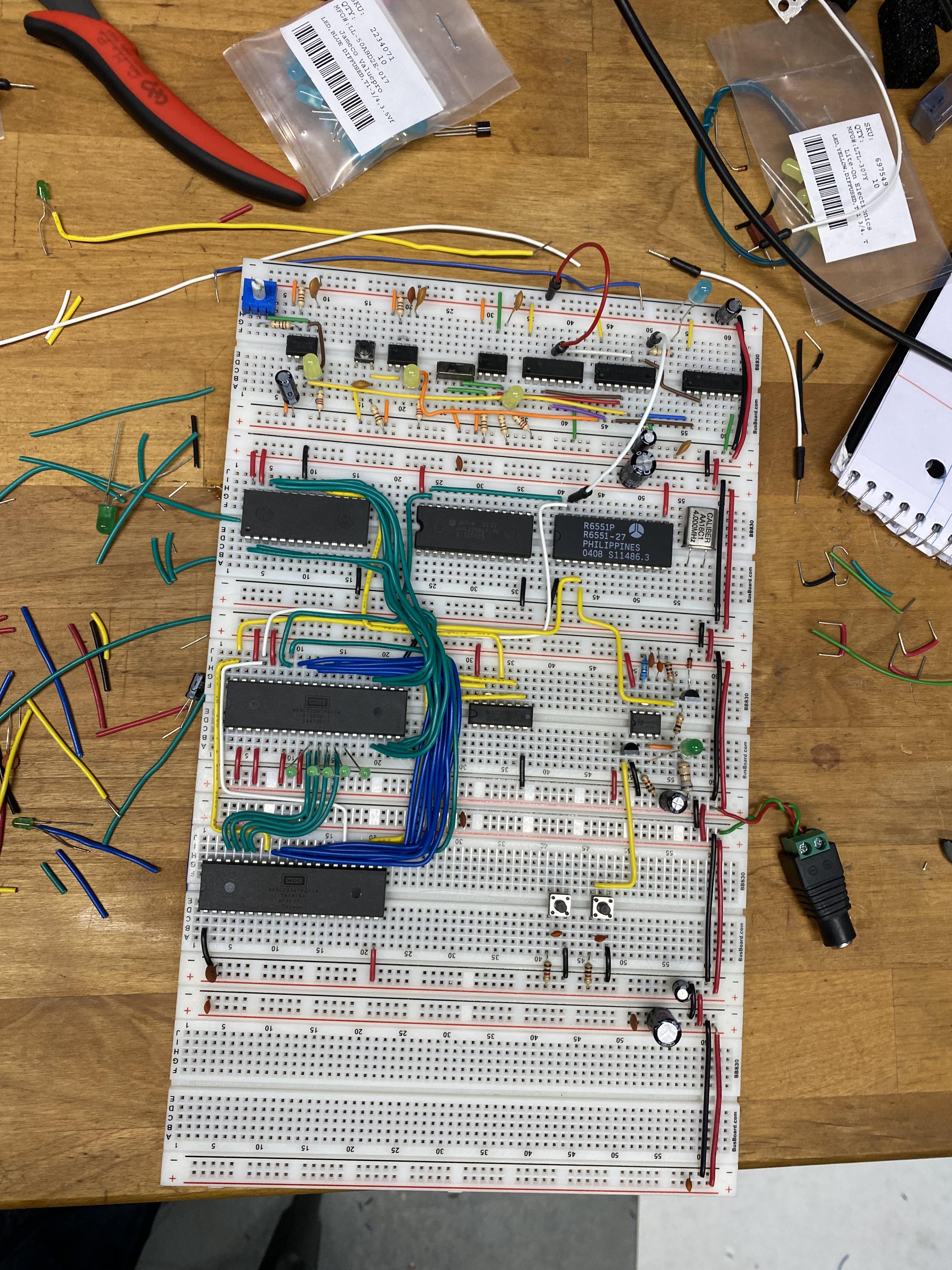 65C02 computer build! I have my compact clock by Ben Eater running it