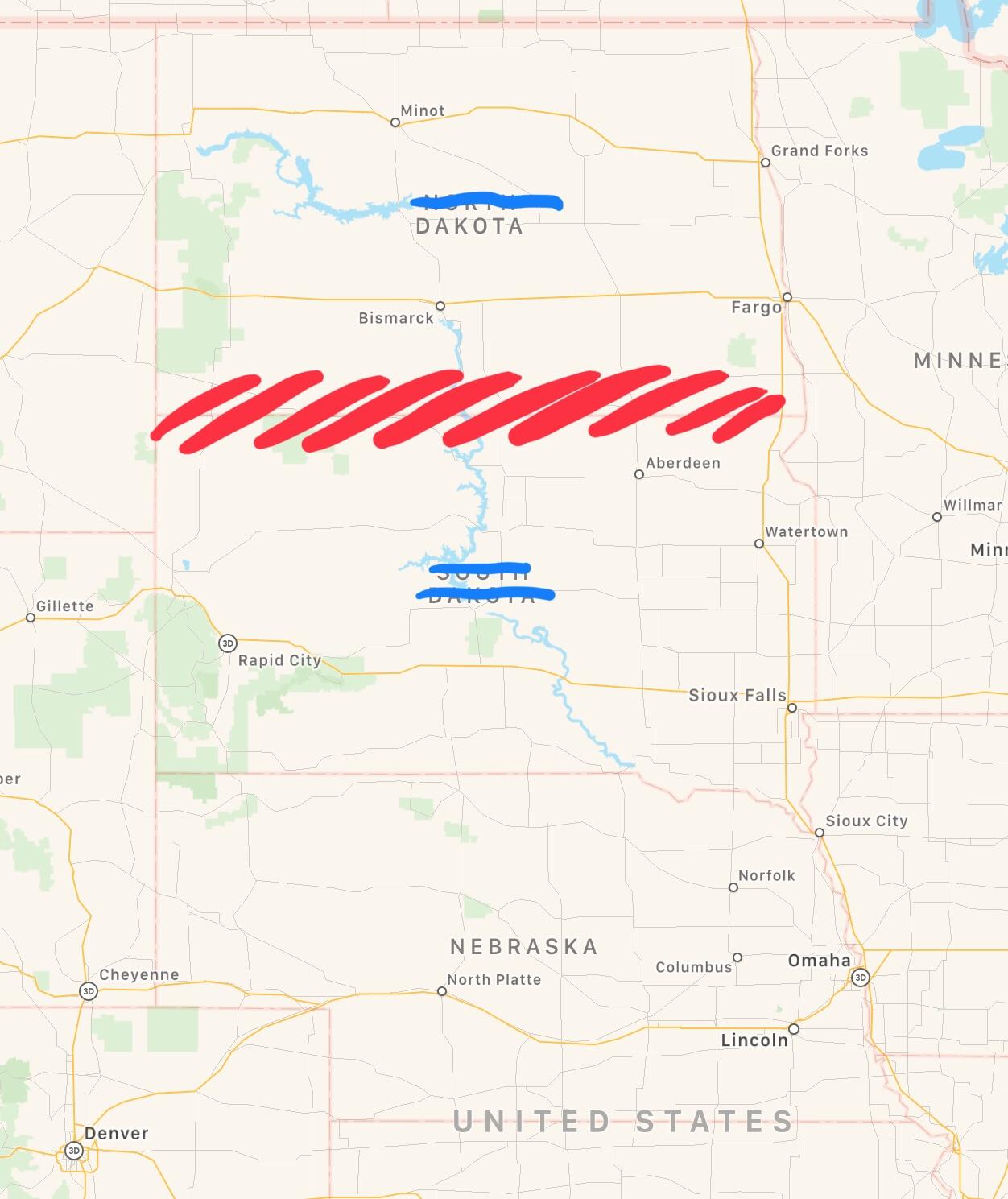 What if North Dakota and South Dakota had a Reunification in the United