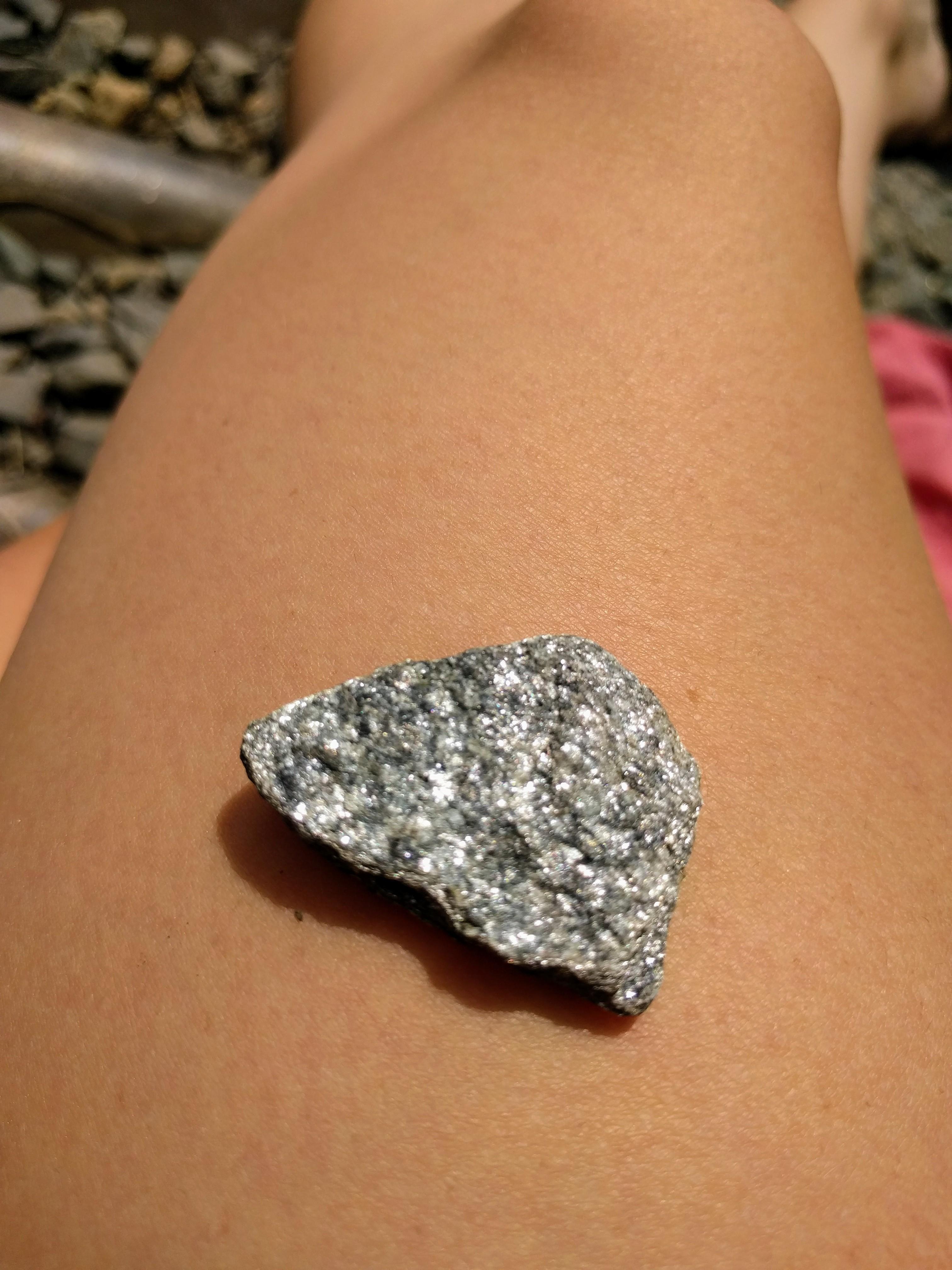 Found this super shiney, silver rock in Naugatuck,CT. It's fairly hard