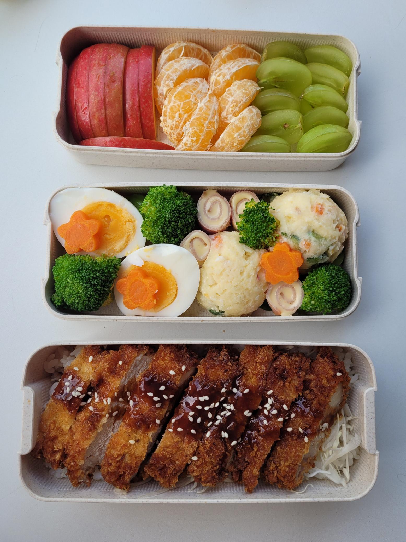 Tonkatsu bento I made for lunch r/FoodPorn