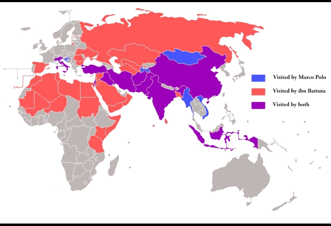 All the countries that Ibn Battuta and Marco Polo visited r/MapPorn