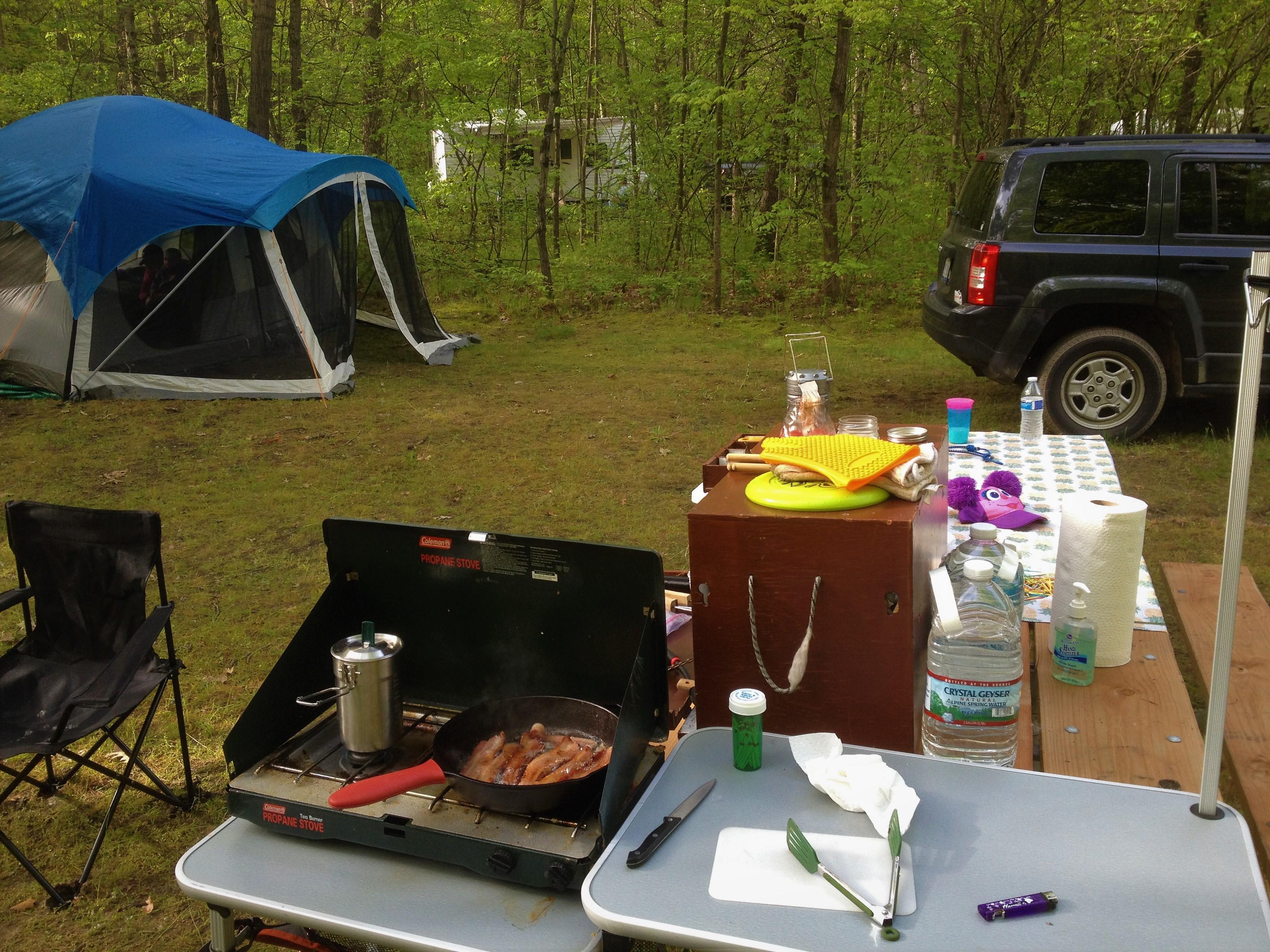 Our site at Newaygo State Park this past weekend. r/CampAndHikeMichigan