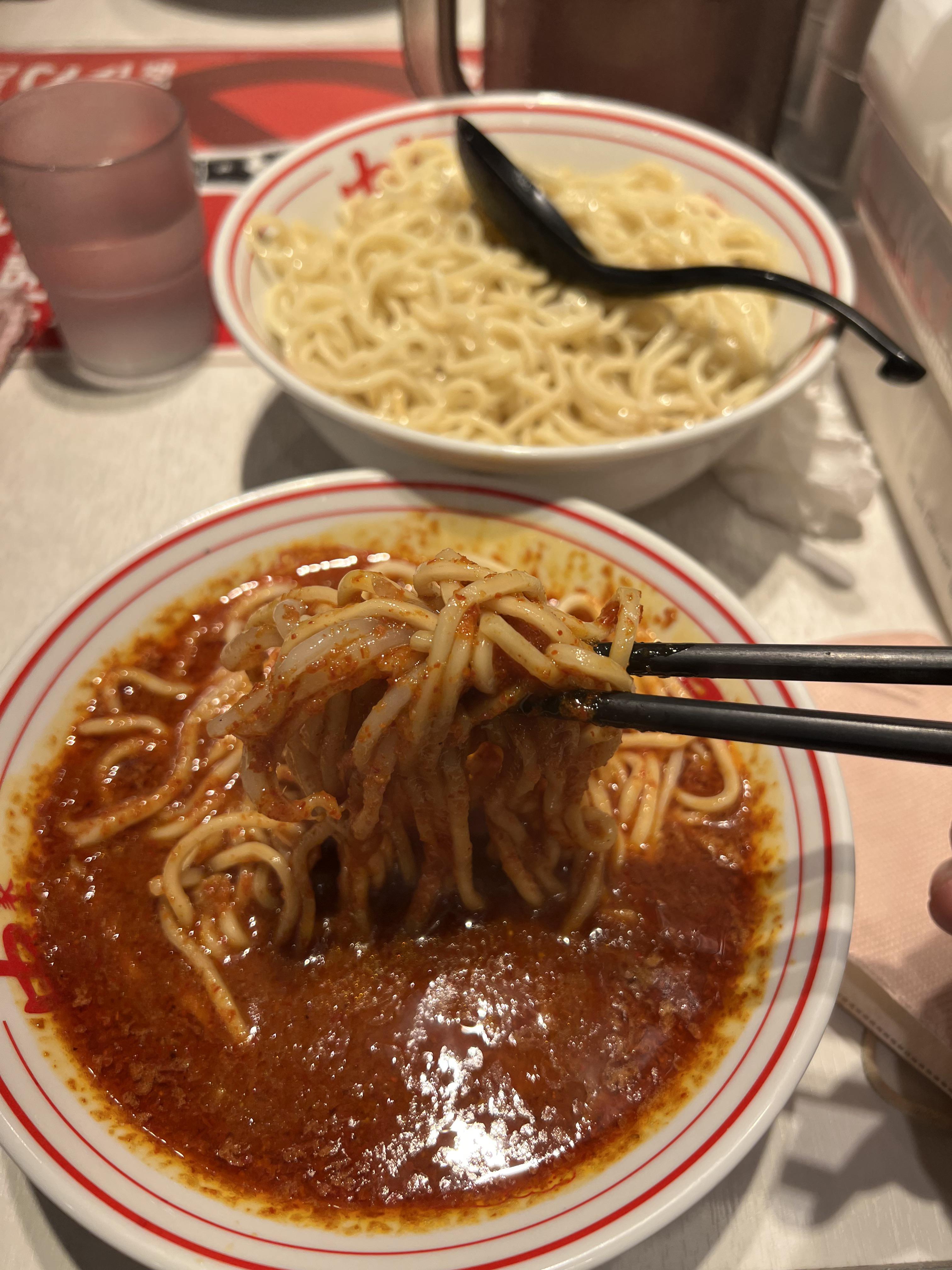 Spicy Japanese noodle called ramen. I found this from tokyo owing to