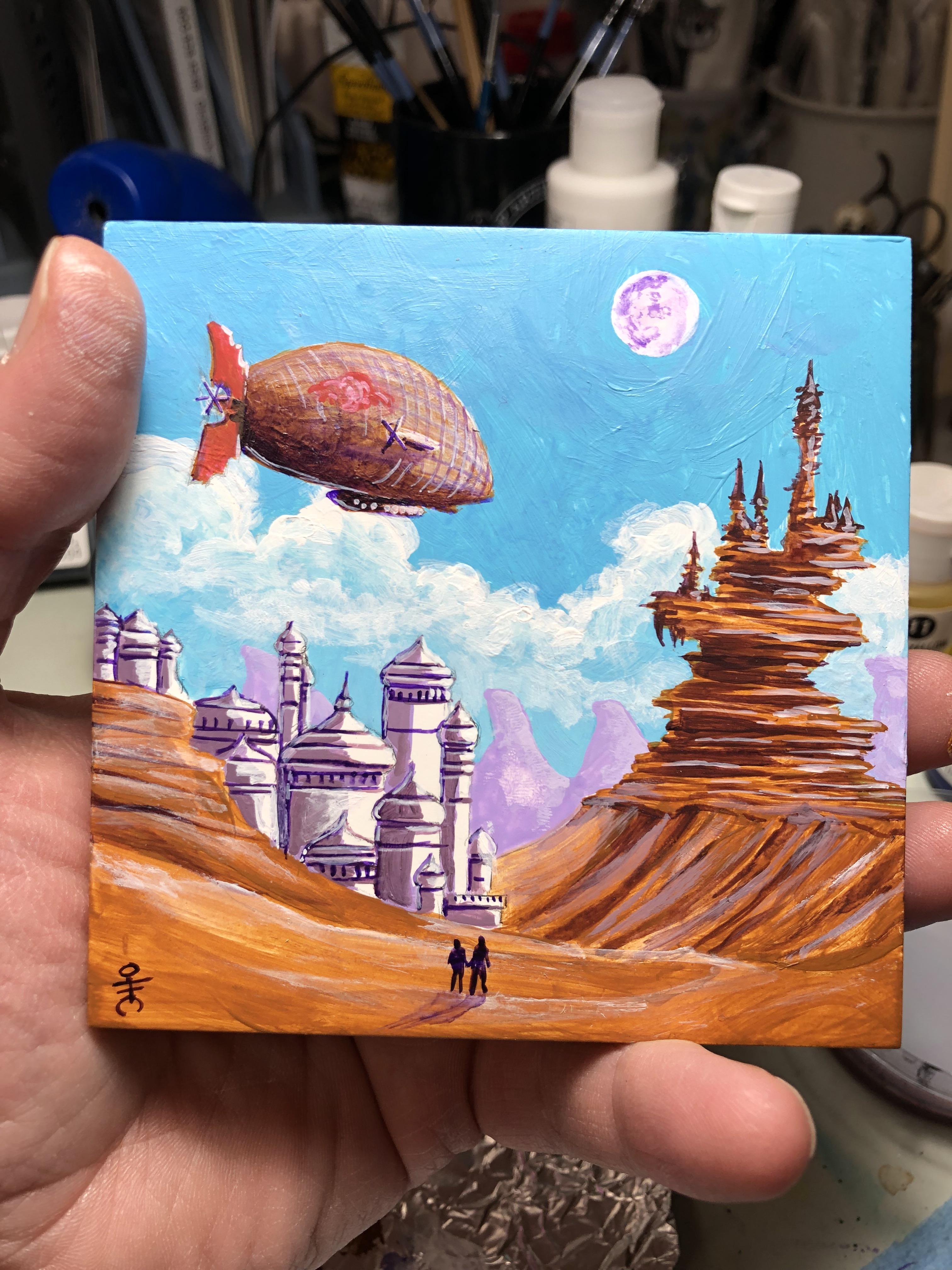 Long road to Eden, 4”x4” Acrylics r/Art