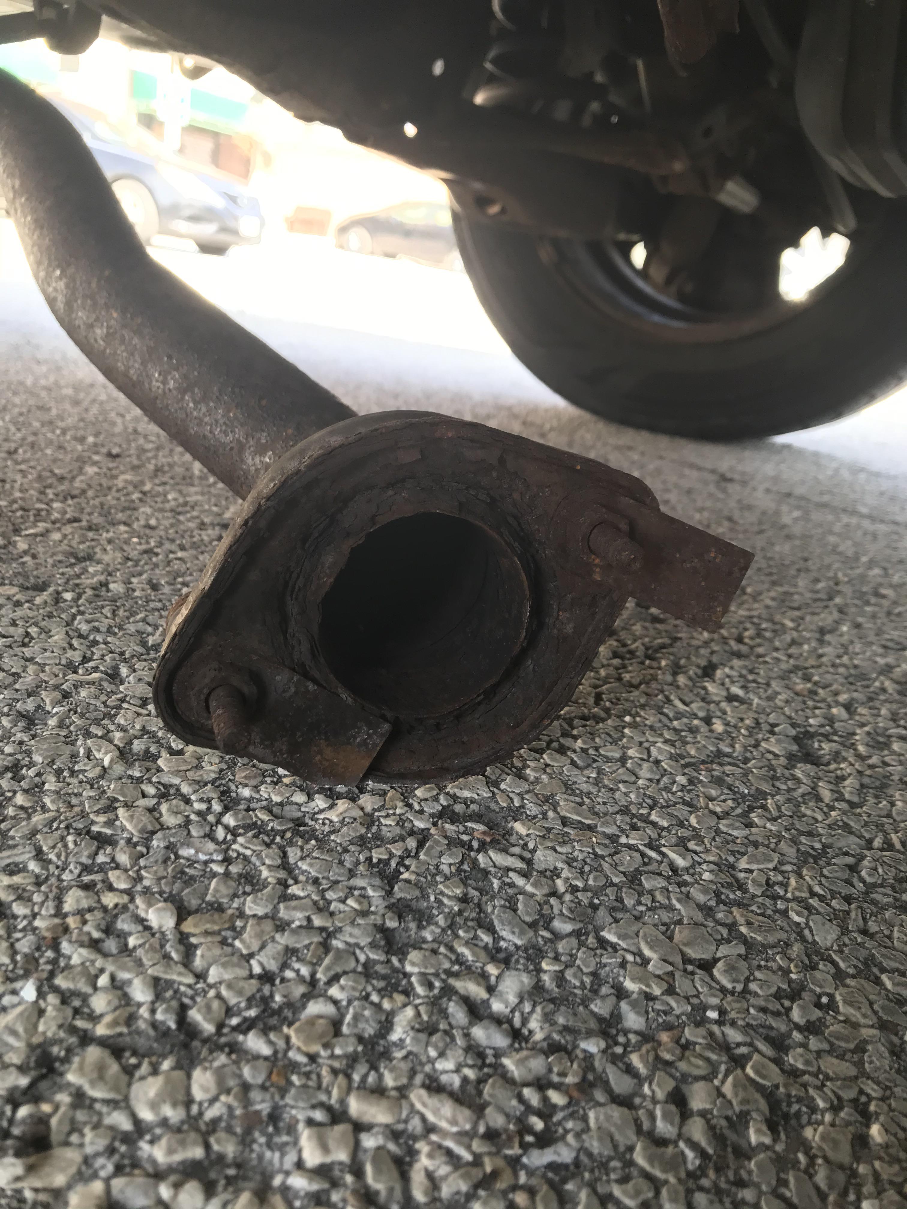 Exhaust pipe gasket broke off after the muffler, any ideas for a quick