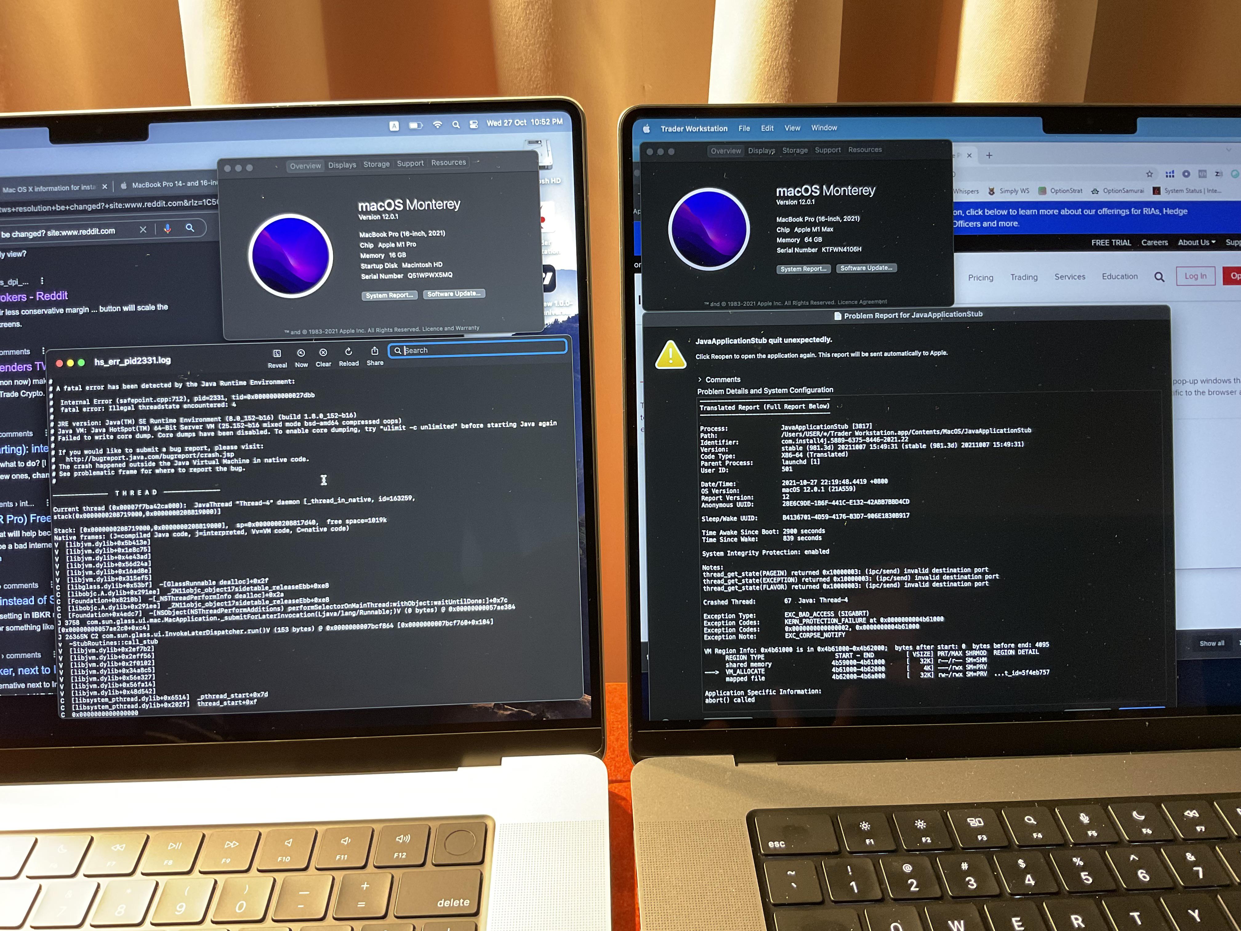 IBKR TWS does not work on notch MacBook Pro M1 Pro or M1 Max! r