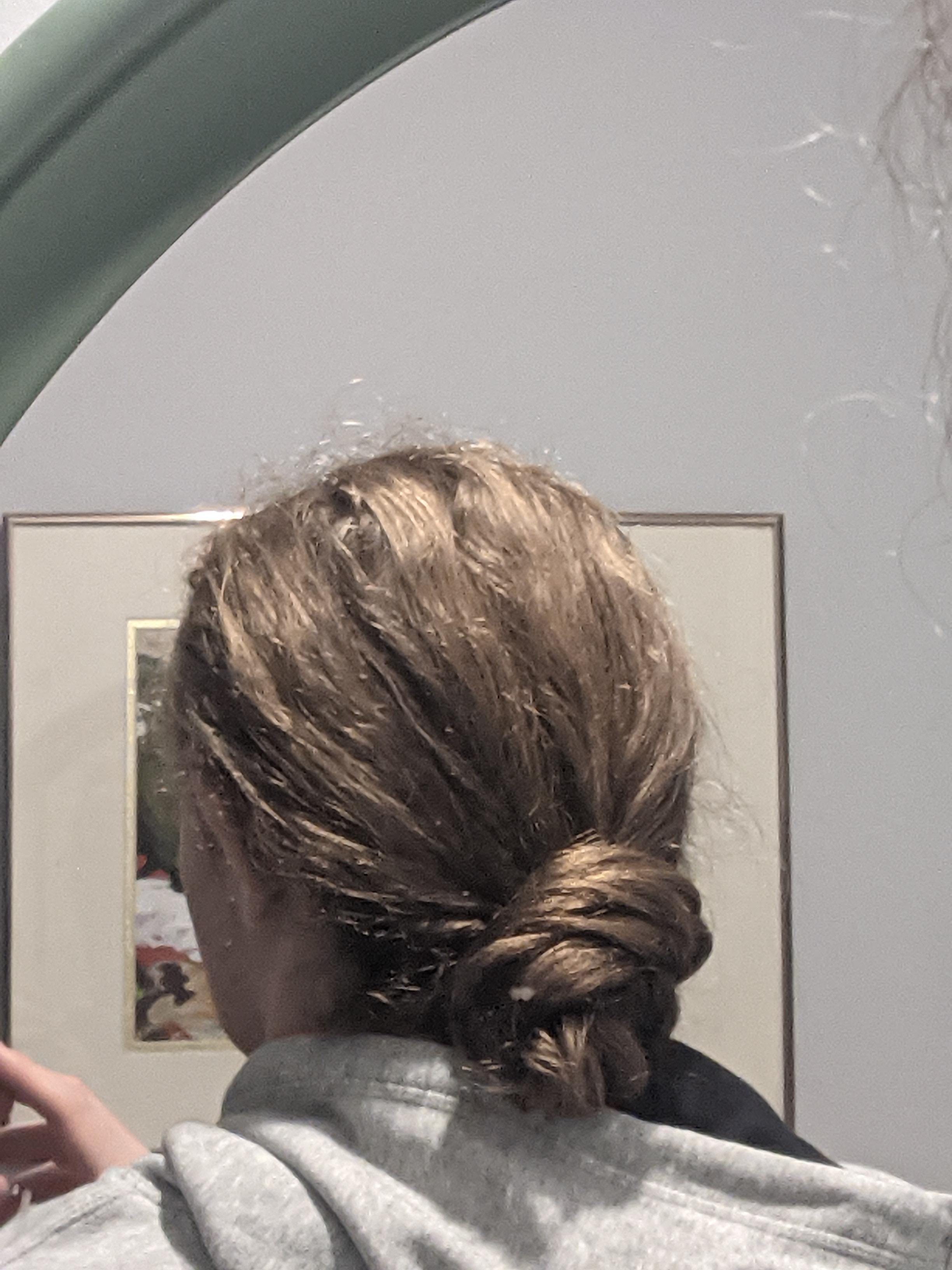 Figured out how to do a bun without a hair tie r/longhair