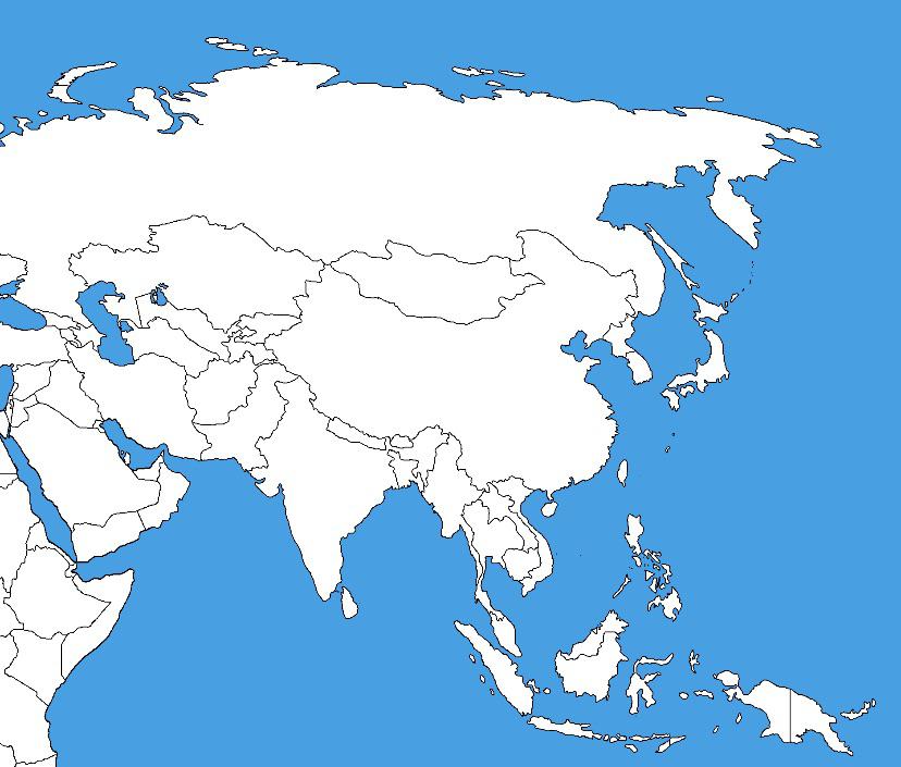 Blank Map Of Asia No Borders