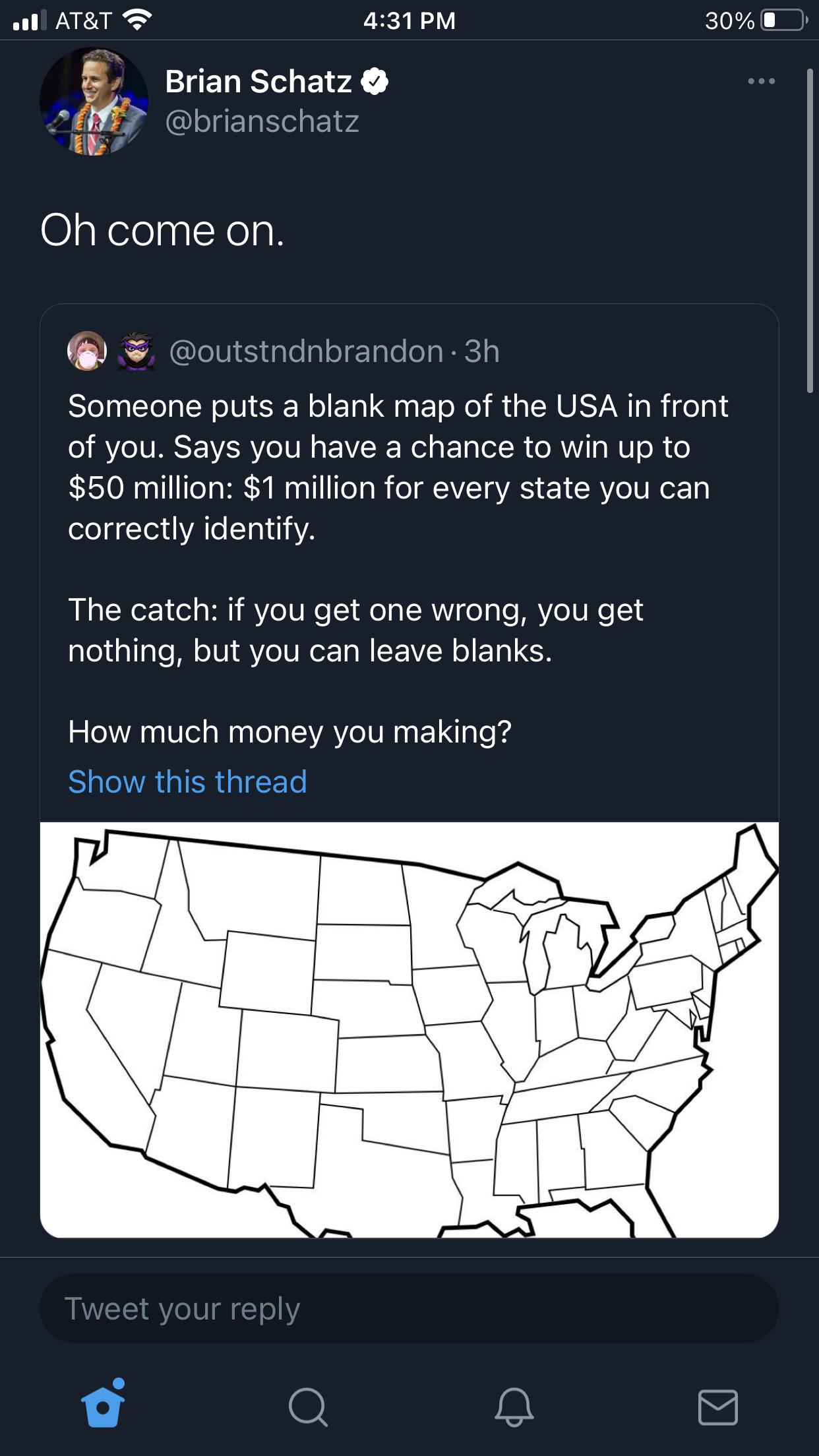 Brian Child Florida Map Quiz Senator Brian Schatz on a US map quiz without Hawaii “Oh come on