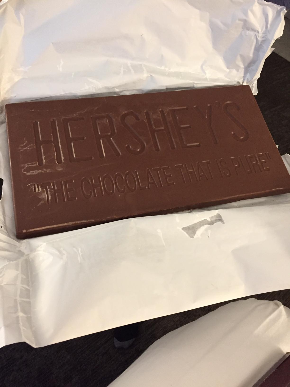 Went to the Hershey's store in NYC and convinced my dad to buy the world's largest Hershey Bar