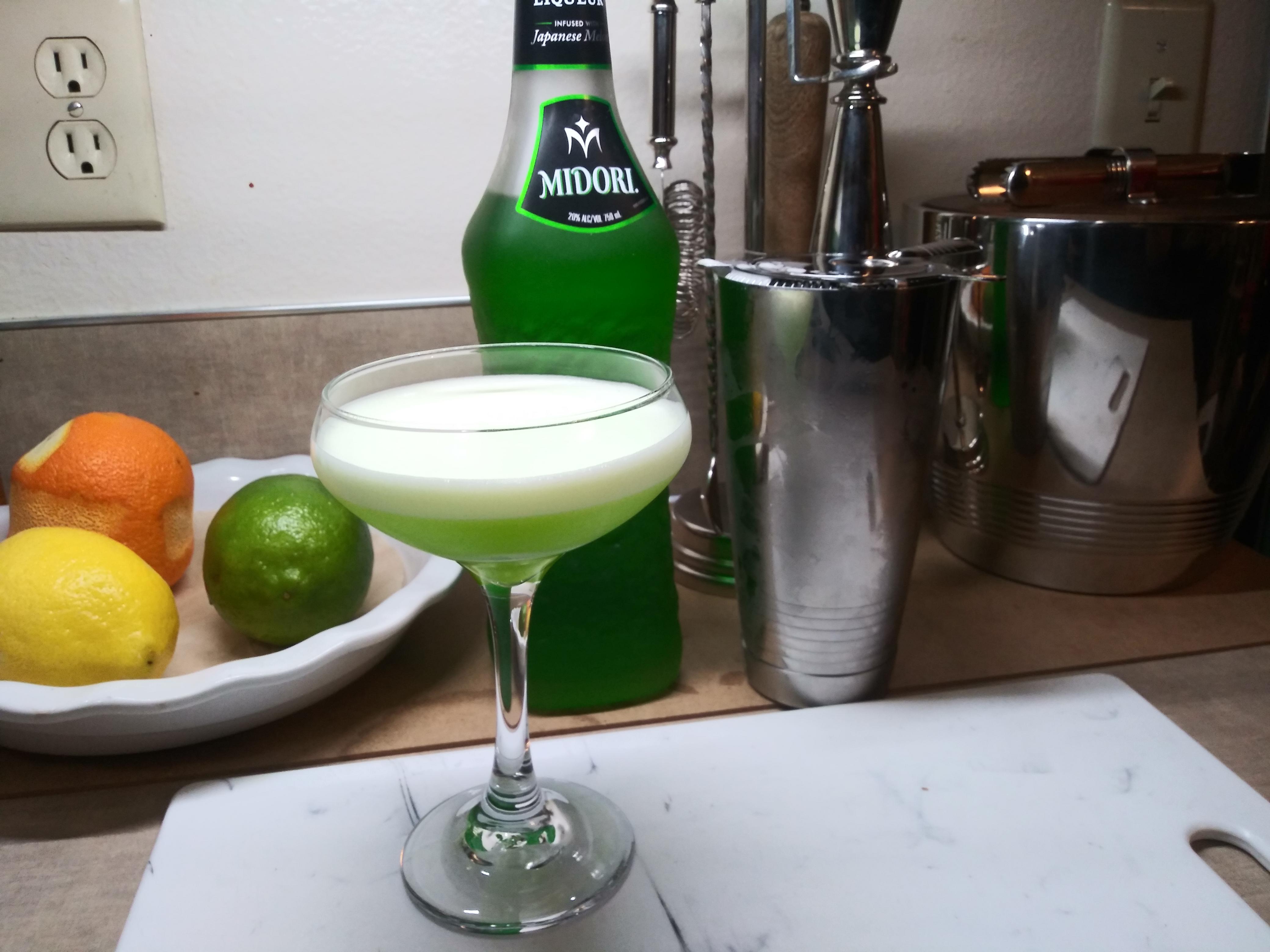 Midori Sour cocktails
