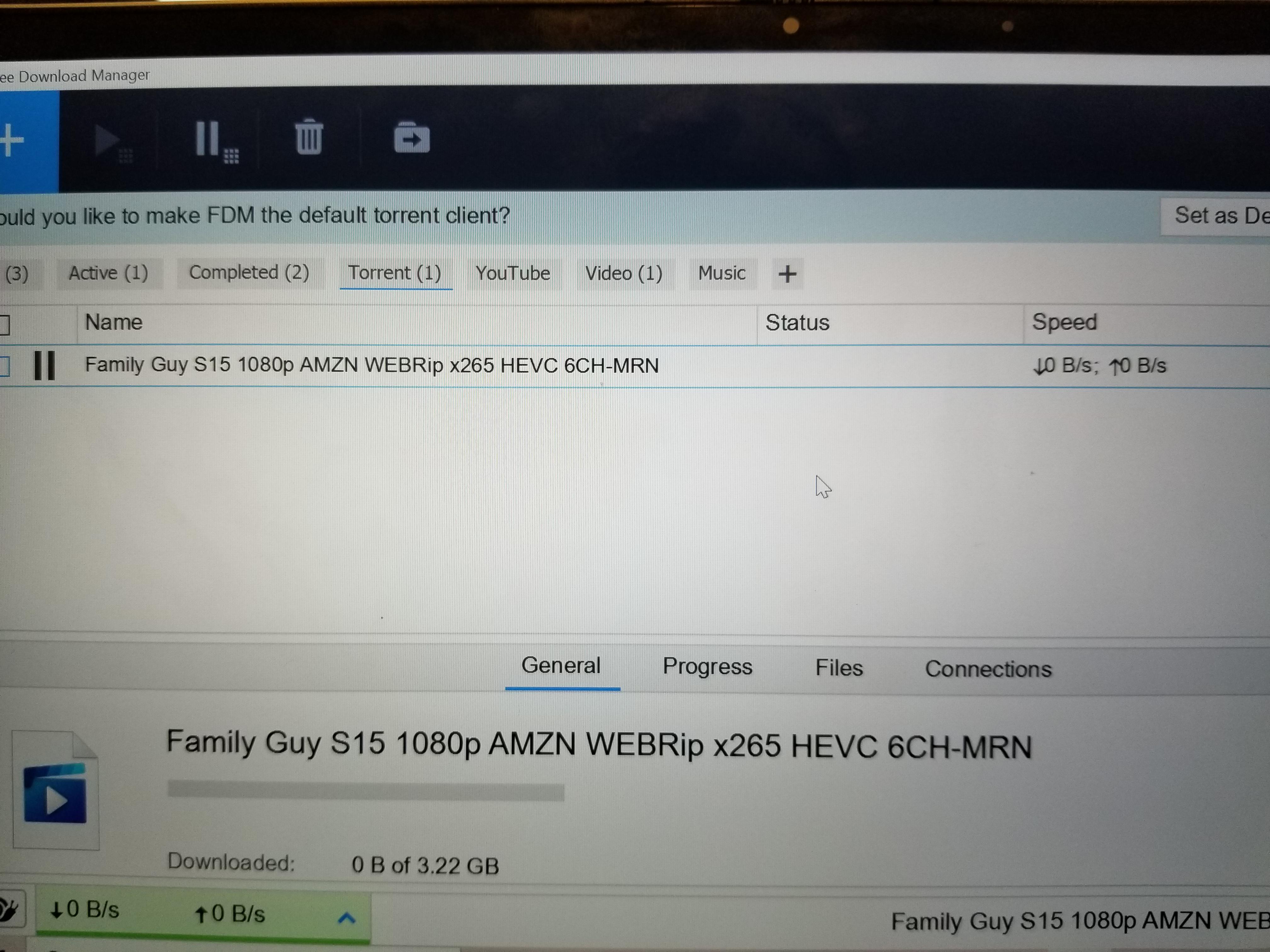 Is there a fix for this? Its stuck at 0b/s and earlier it said the