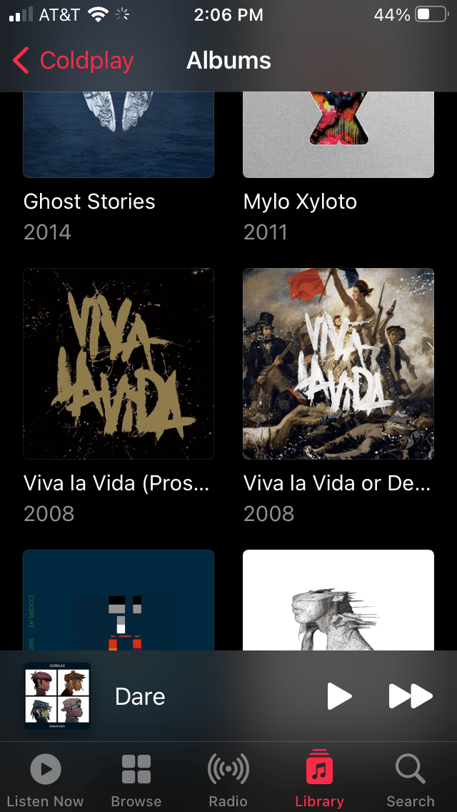 Apple Music now addresses both versions of viva la vida as separate