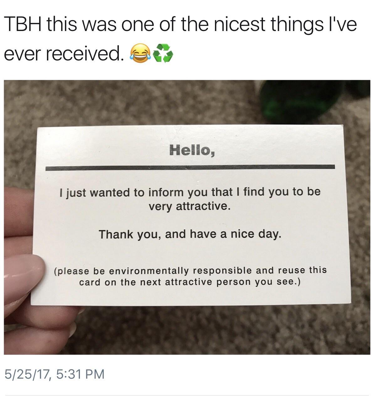 When a stranger hands you a business card... wholesomememes