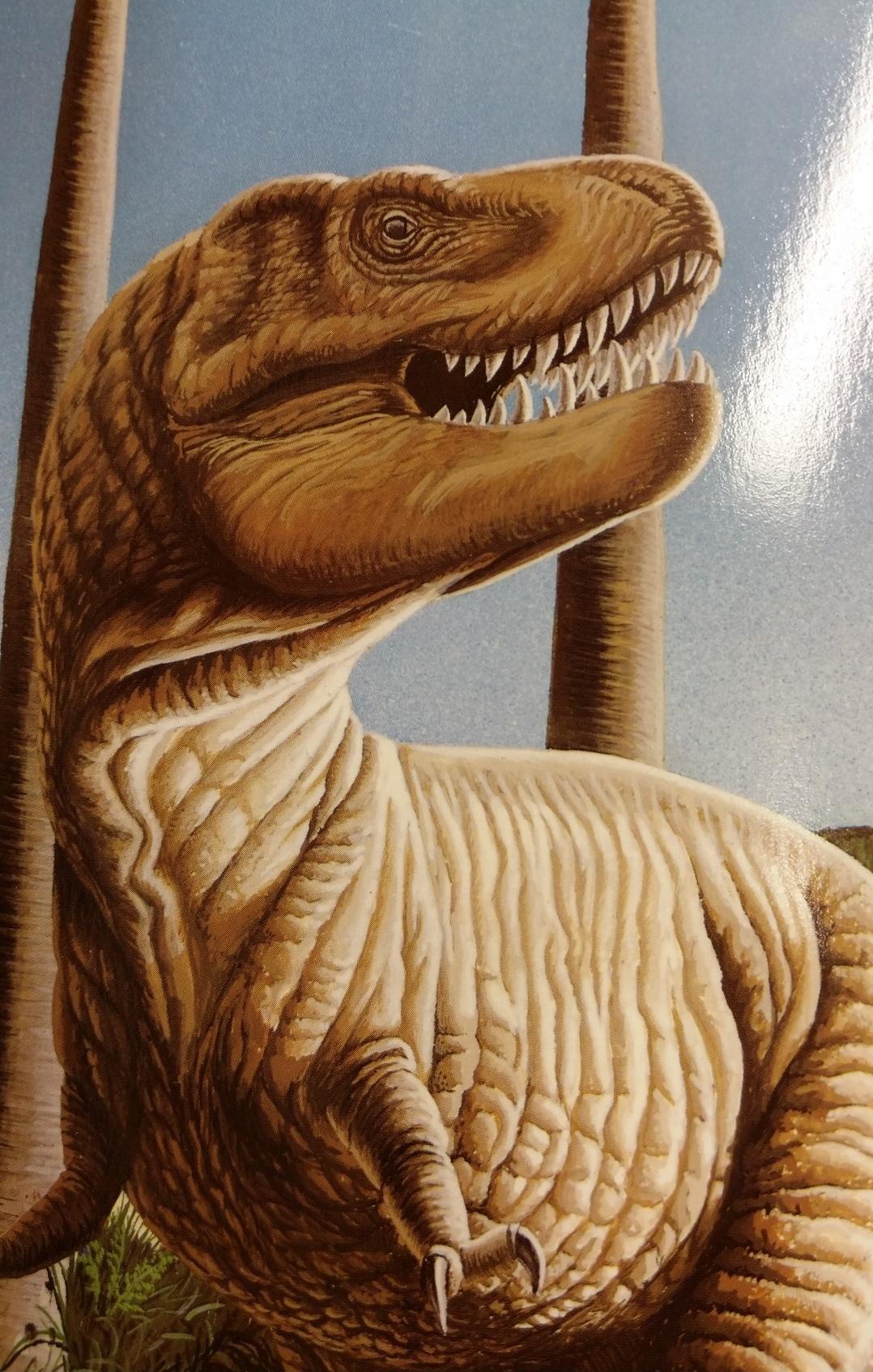 why do old dinosaur books keep putting T. rex's eyes IN THE WRONG HOLE