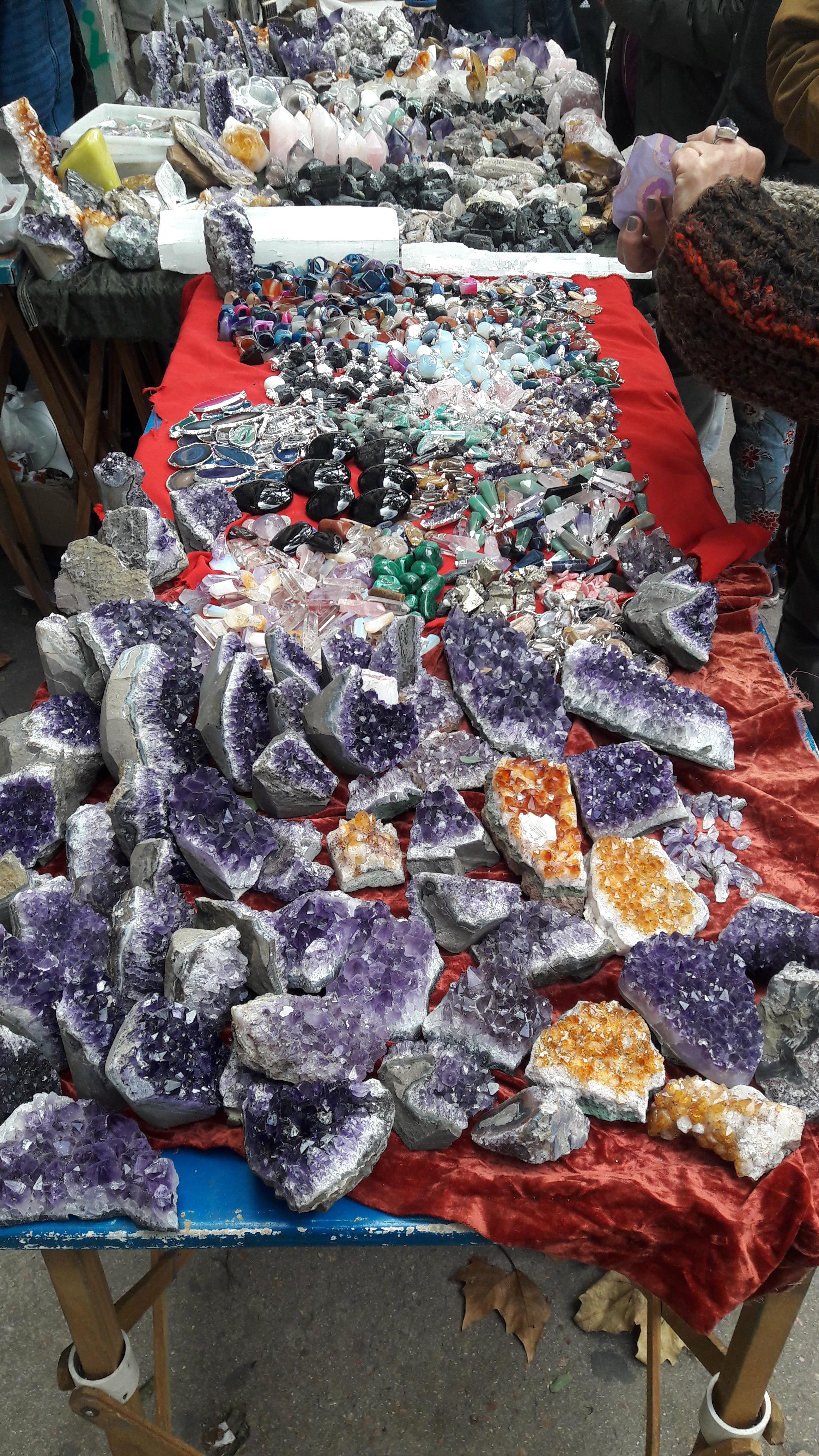 Crystal shop stand in a flea market in Uruguay r/mildlyinteresting