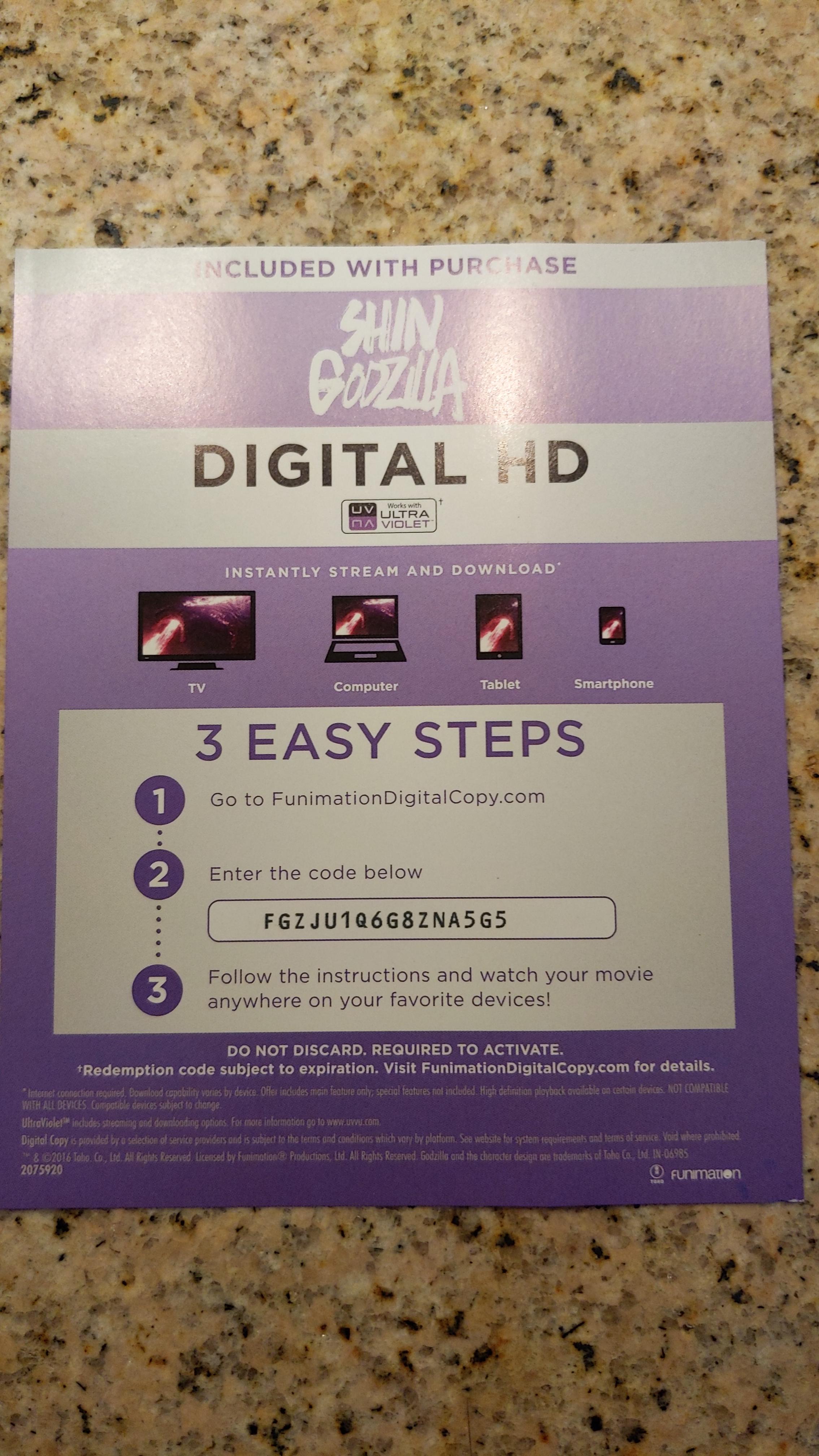 List Of Vudu Codes 2023 Shin Godzilla Digital Code, Enjoy! : R/Vudu