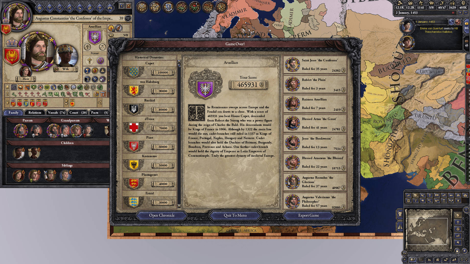 First time finishing the game! CrusaderKings
