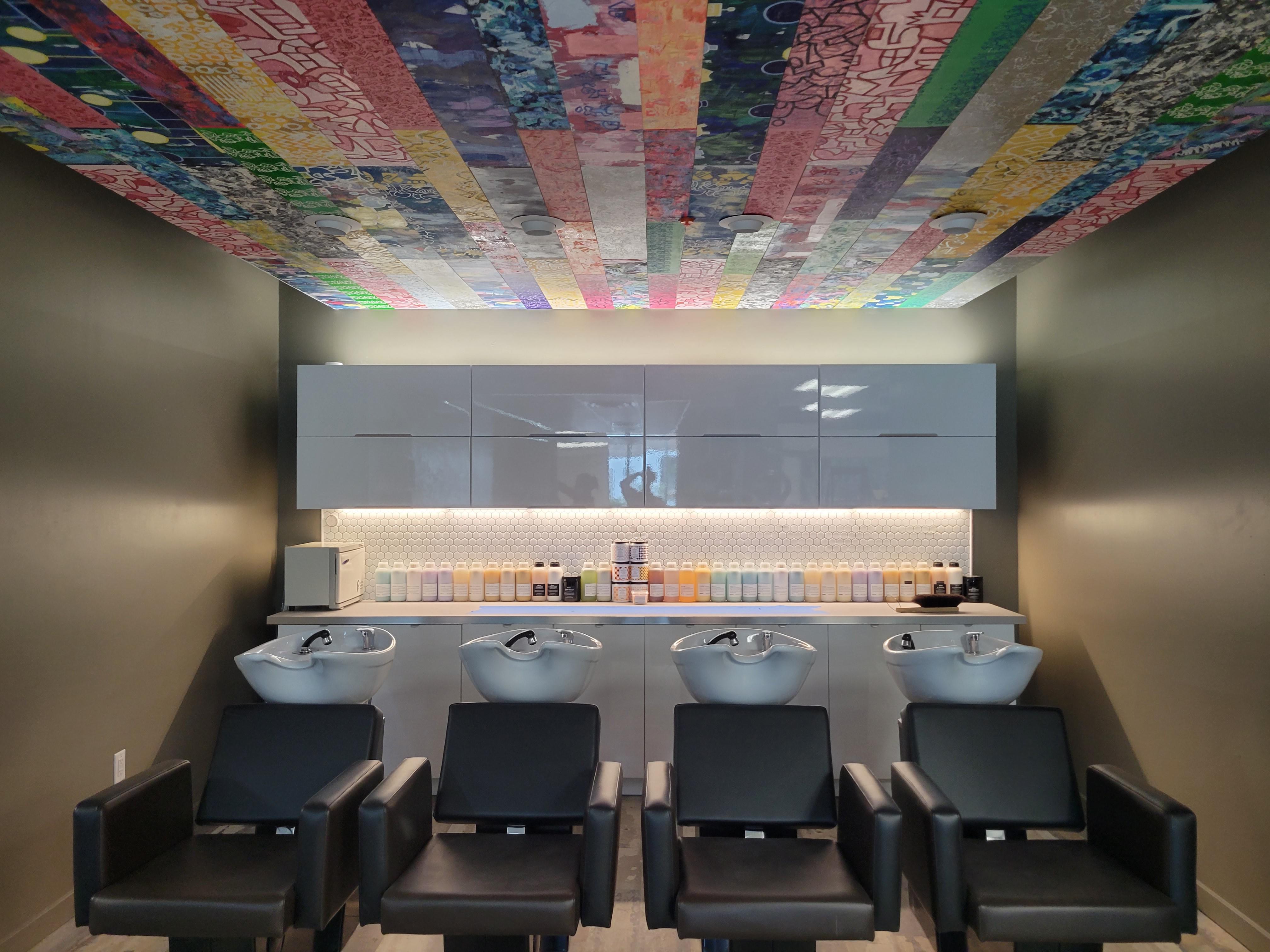 Constructed mural for local salon r/Design