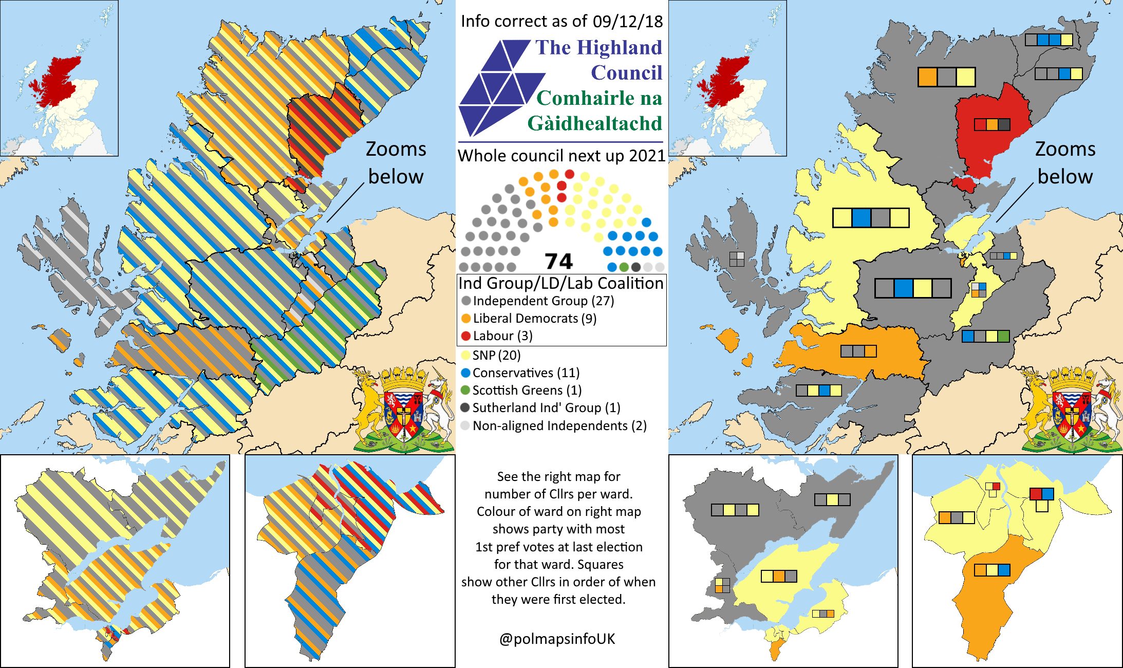 Highland Council Area Map The Highland Council, Scotland. 09/12/2018 r/PoliticalMaps