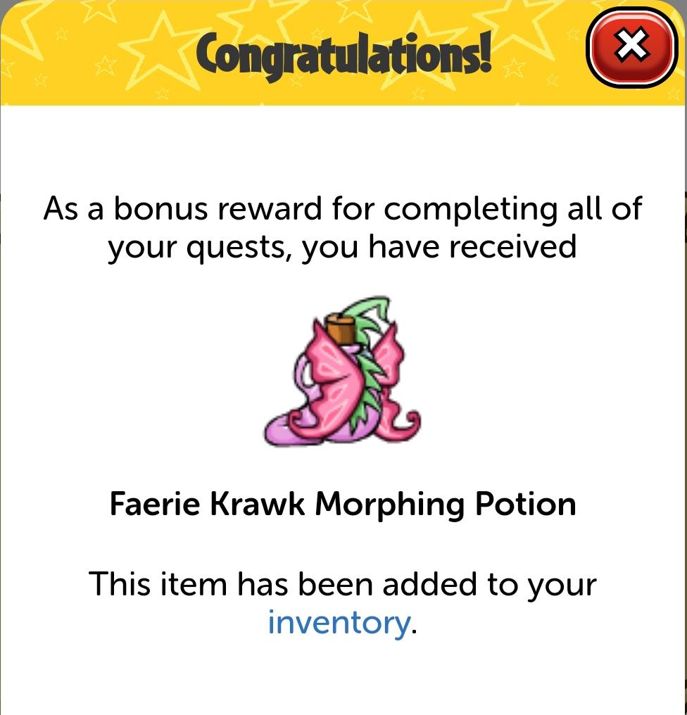 Faerie Krawk Morphing Potion GIVEAWAY r/neopets