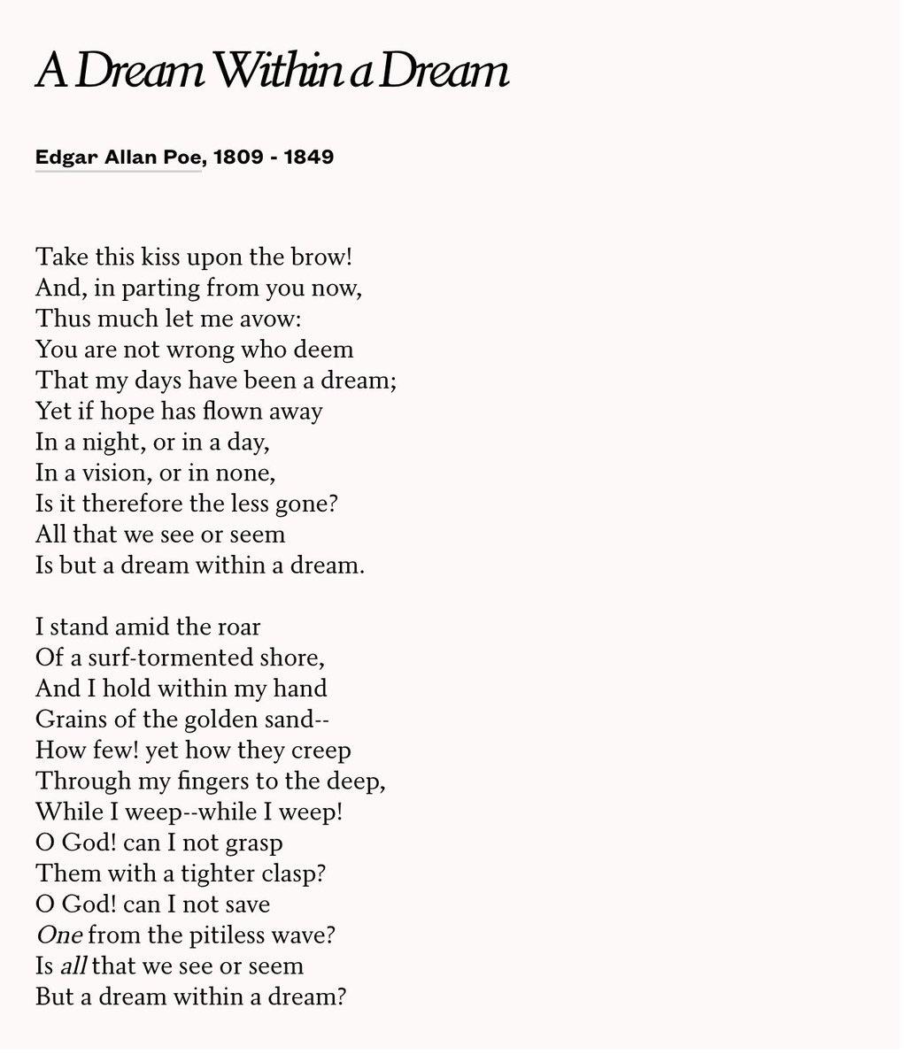 [poem] a dream within a dream by edgar allan poe. r/Poetry