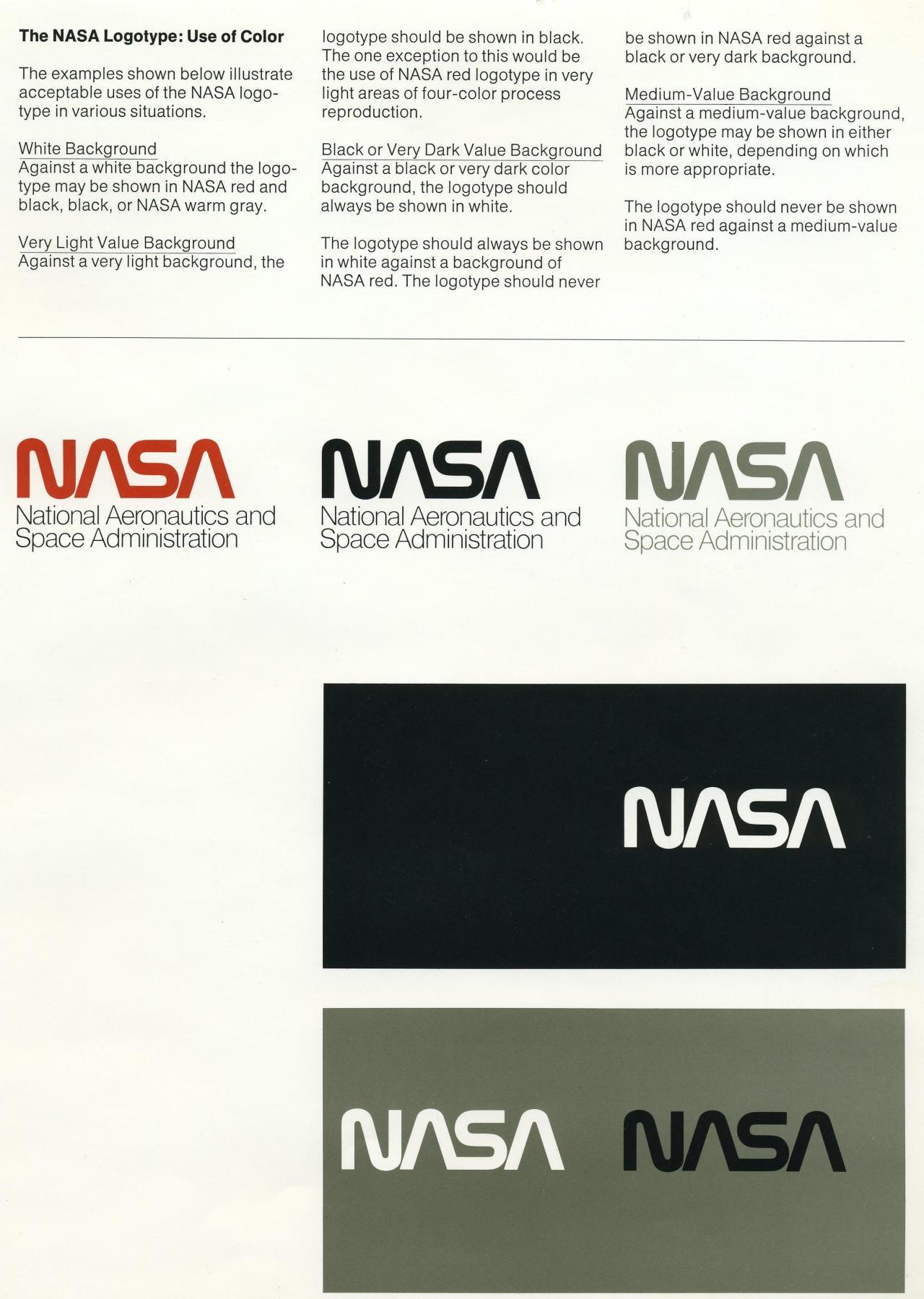 Page from the 1976 NASA Graphics Standard Manual r/nasa