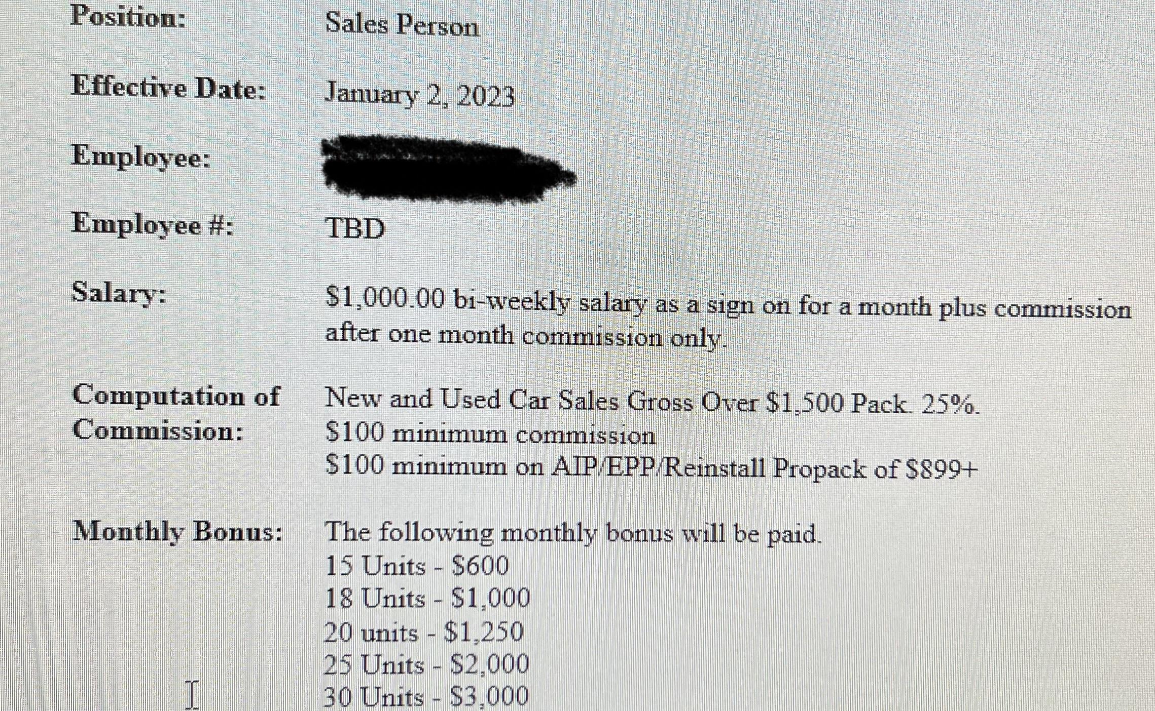 Pay plan r/CarSalesTraining