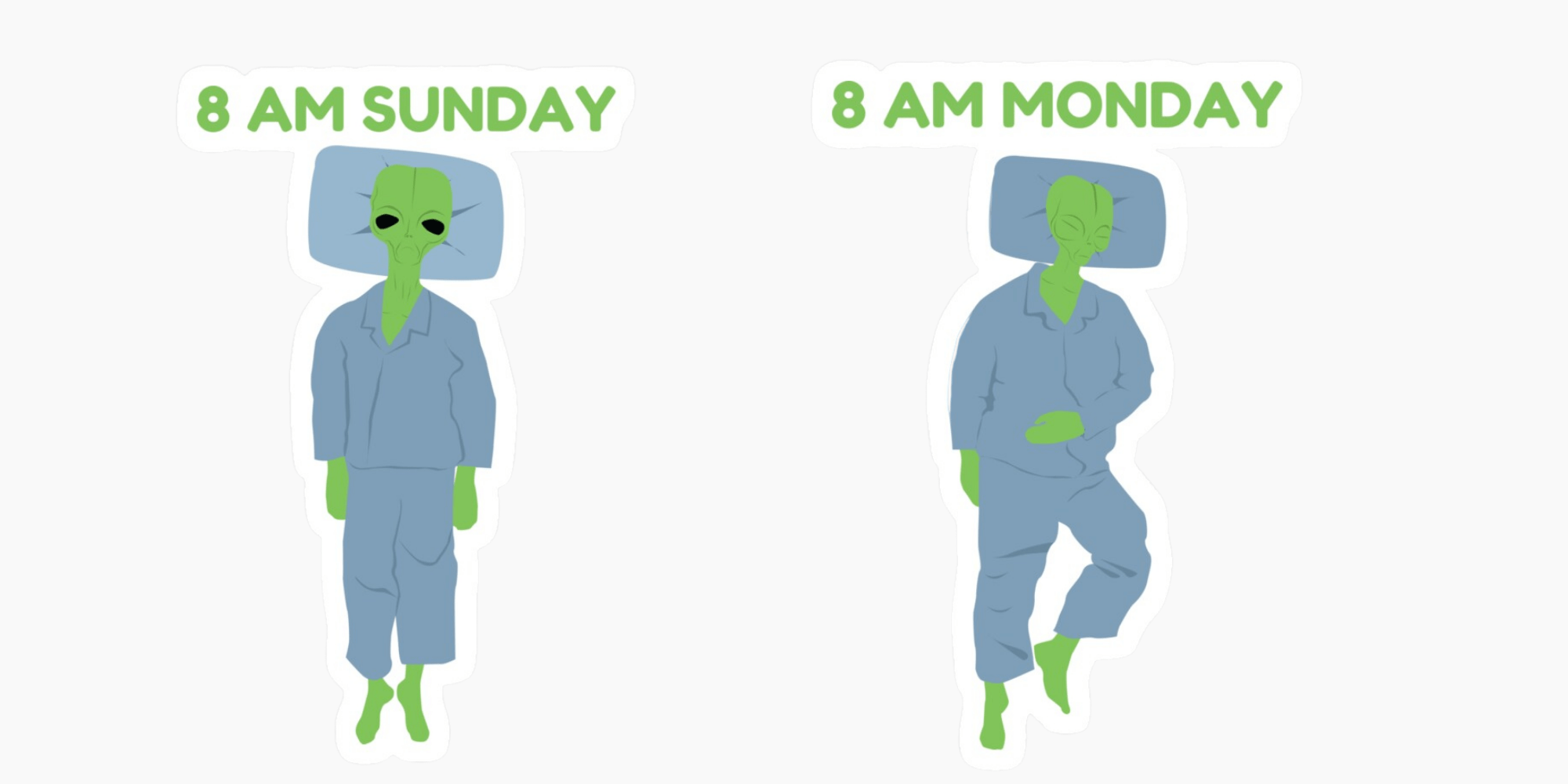 Why do I wake up earlier on weekends sticker r/redbubble