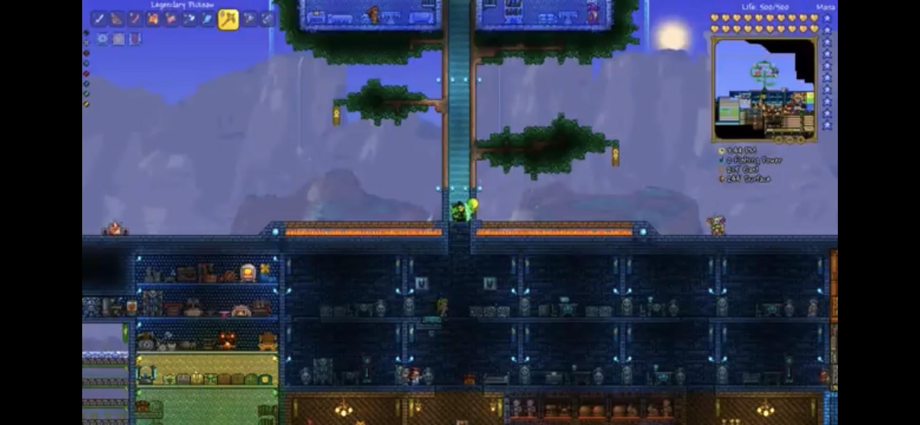 What’s the dark blue brick under him. r/Terraria