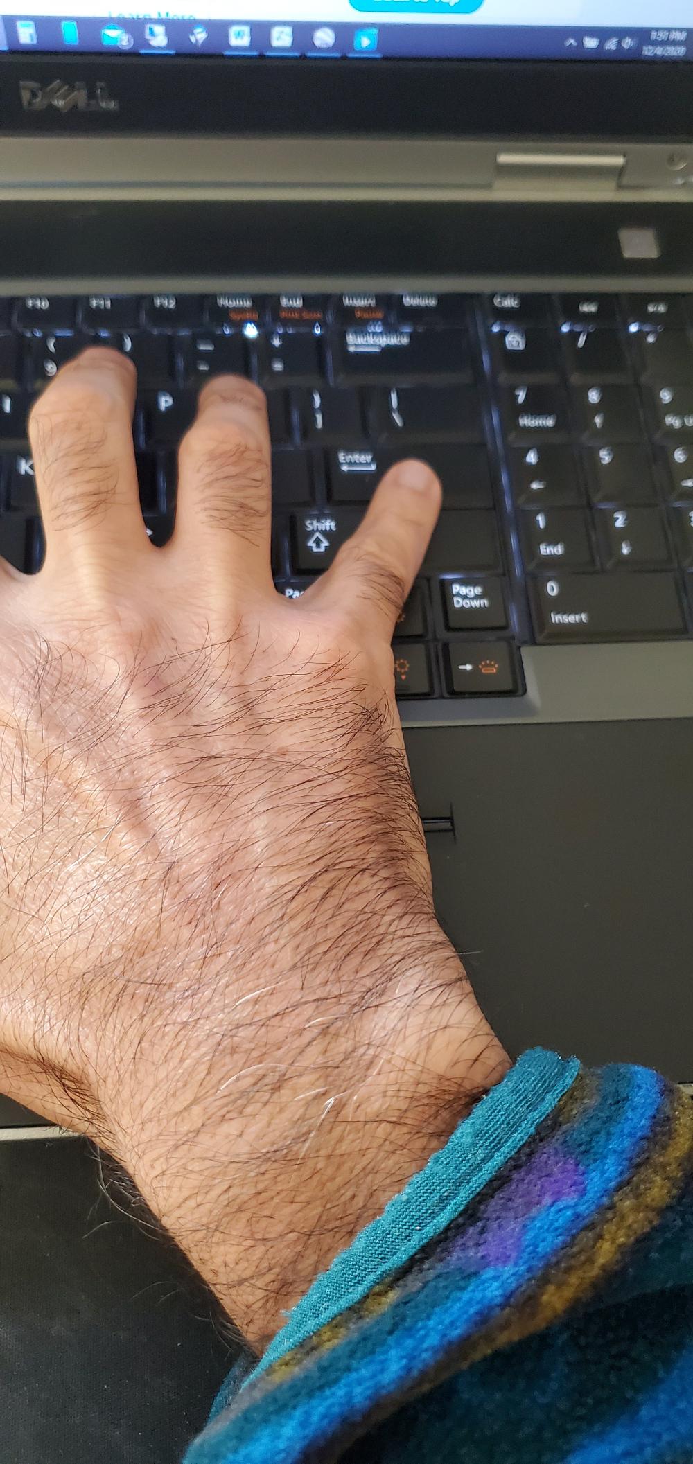 Today I pressed the Enter key using my little finger. Usually I use my