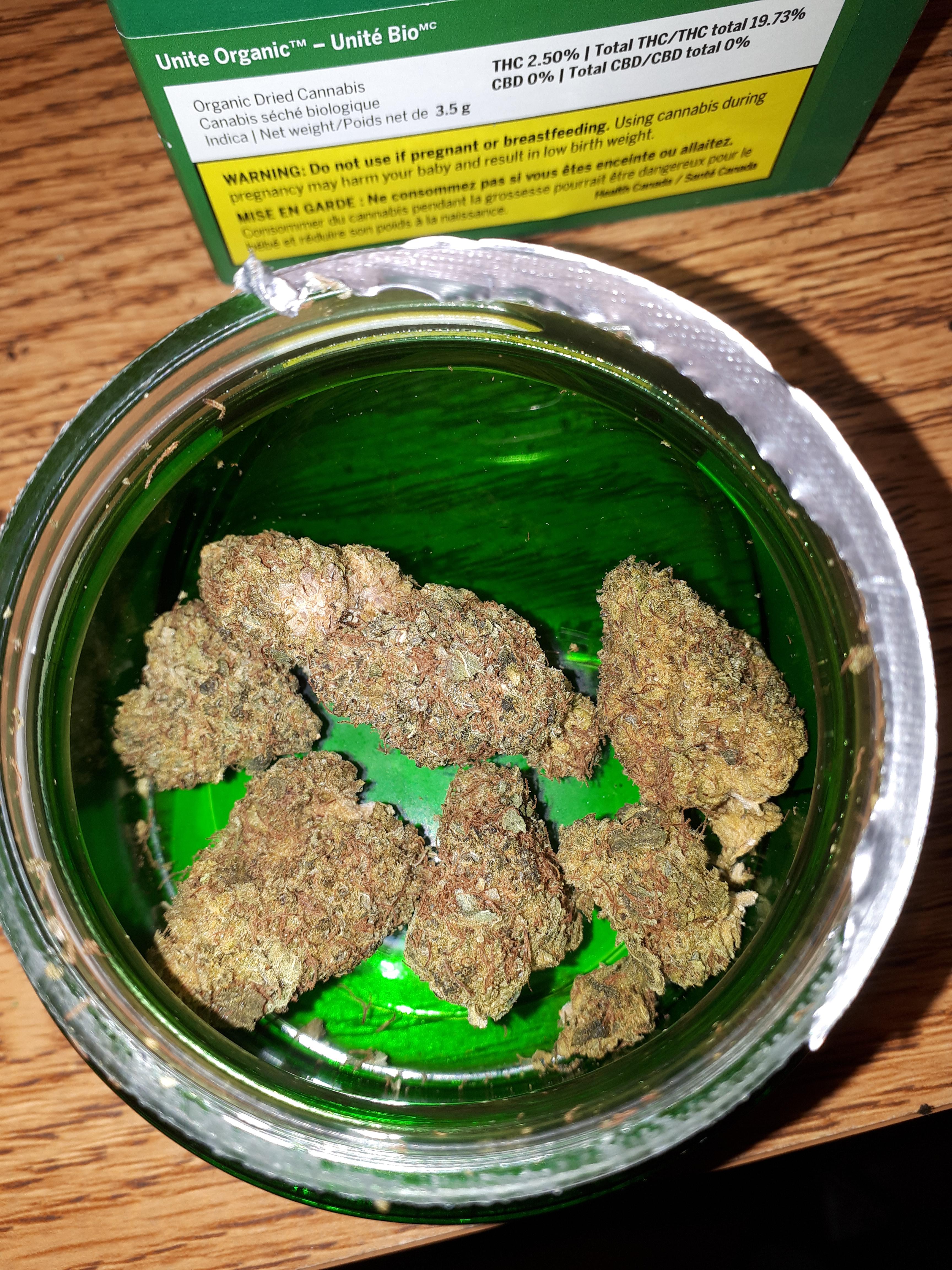 The Green Organic Dutchman Unite Organic at 19.73. THC