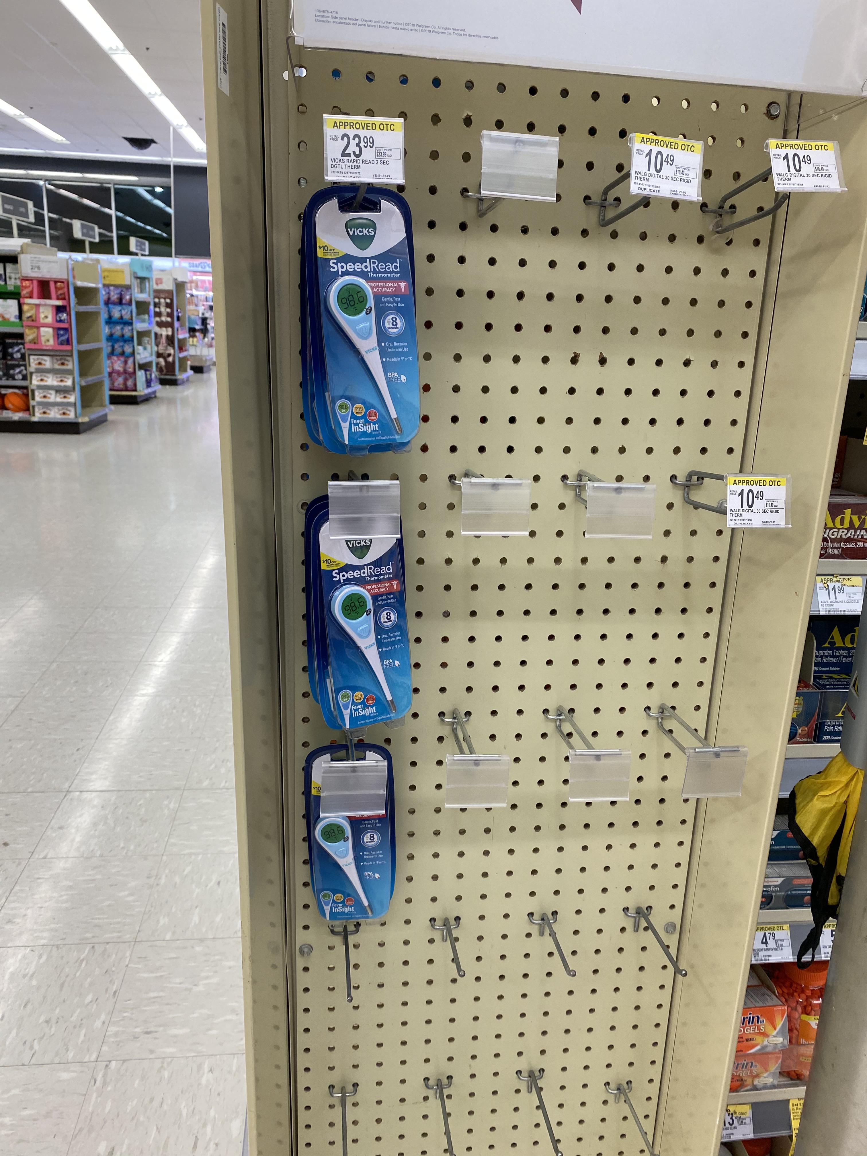 If anyone else is looking for thermometers, they have them at Walgreens