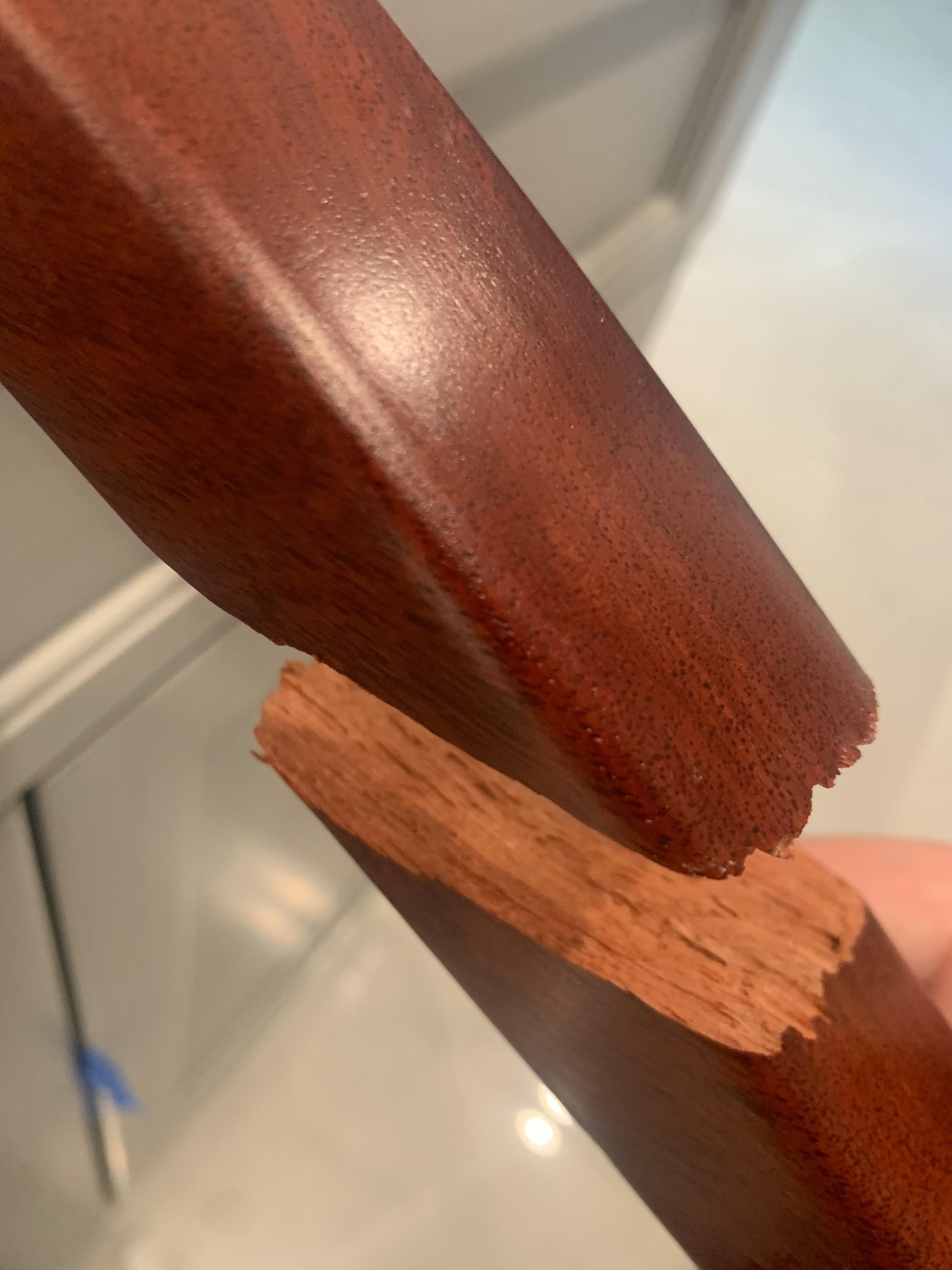 Rosewood chair leg snapped. How can I repair and retain integrity r