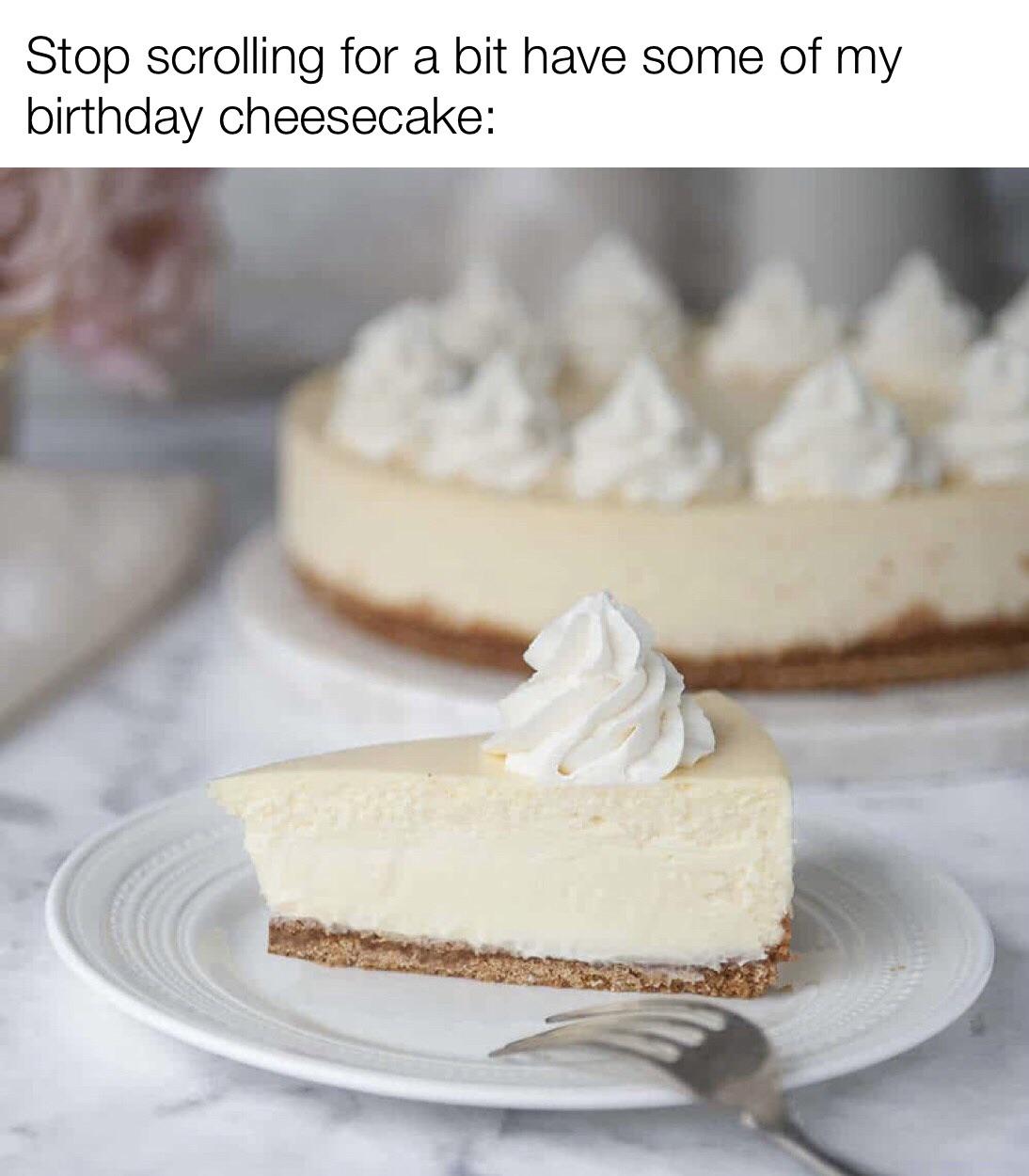 Here is some cheesecake since it’s my birthday r/memes