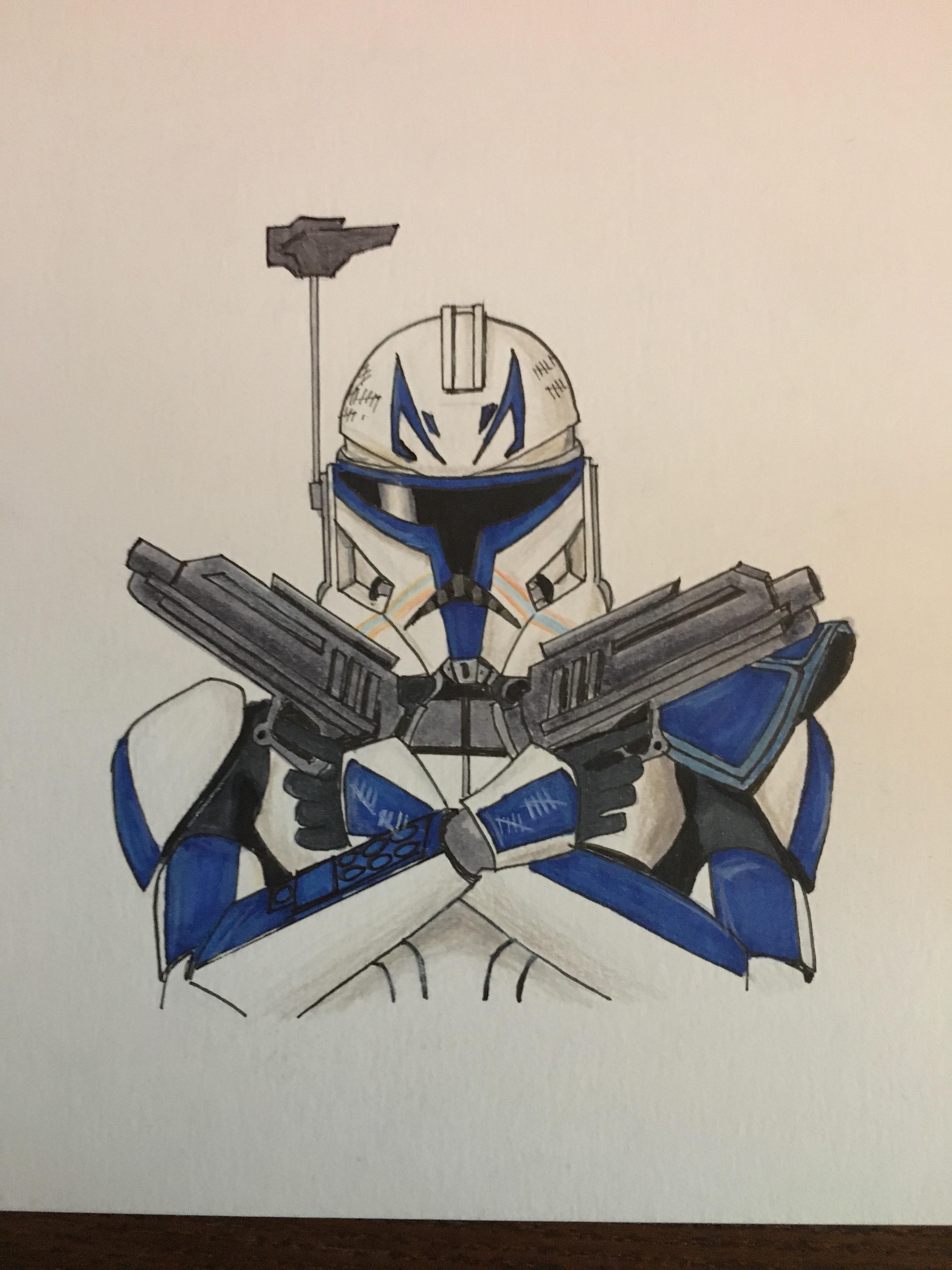 I drew Captain Rex StarWars