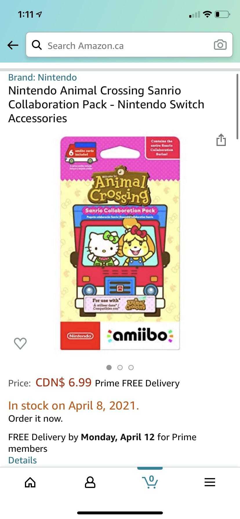 Amazon.ca has Sanrio Amiibo cards in stock RIGHT NOW!!! r/amiibo