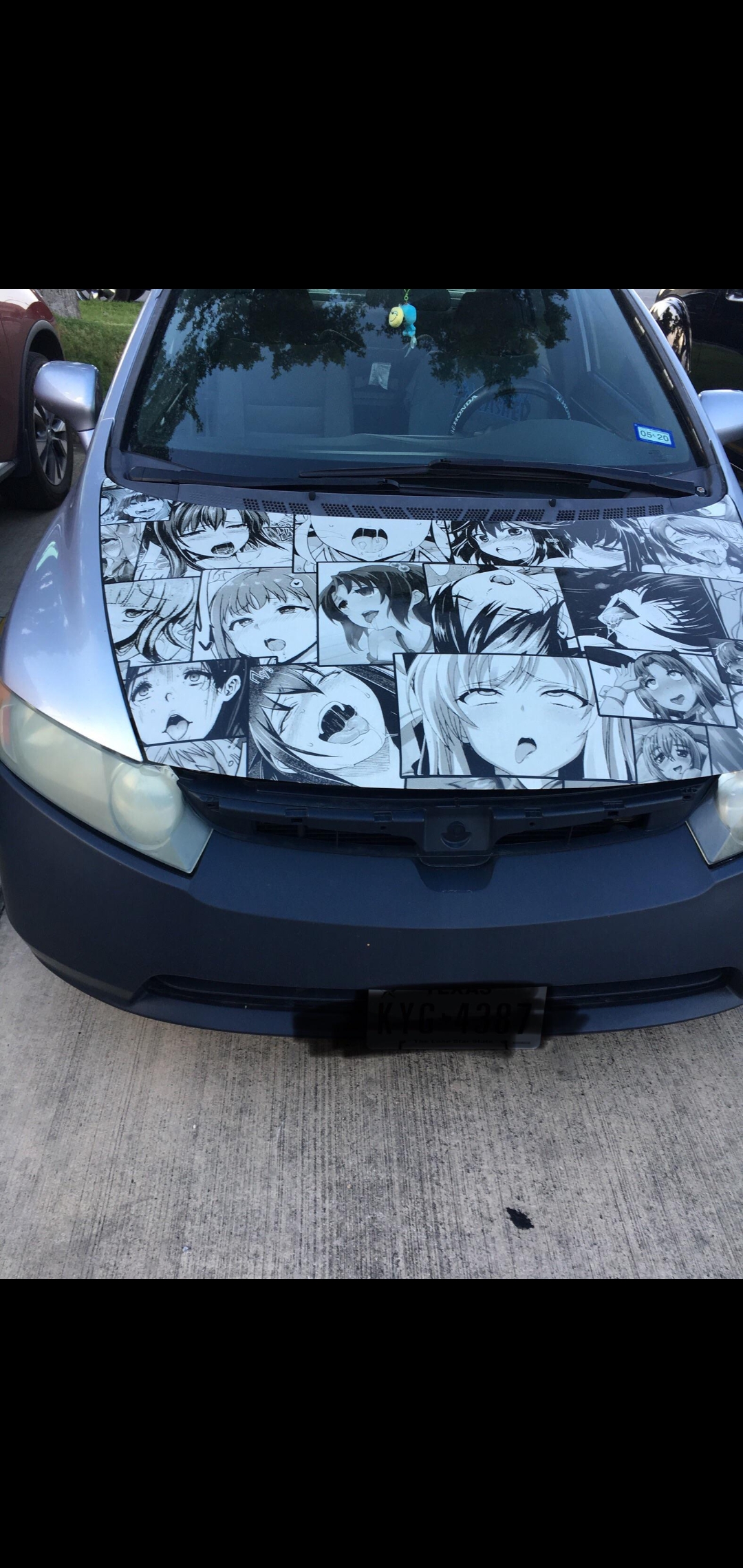 Ahegao faces on f'ing car ATBGE