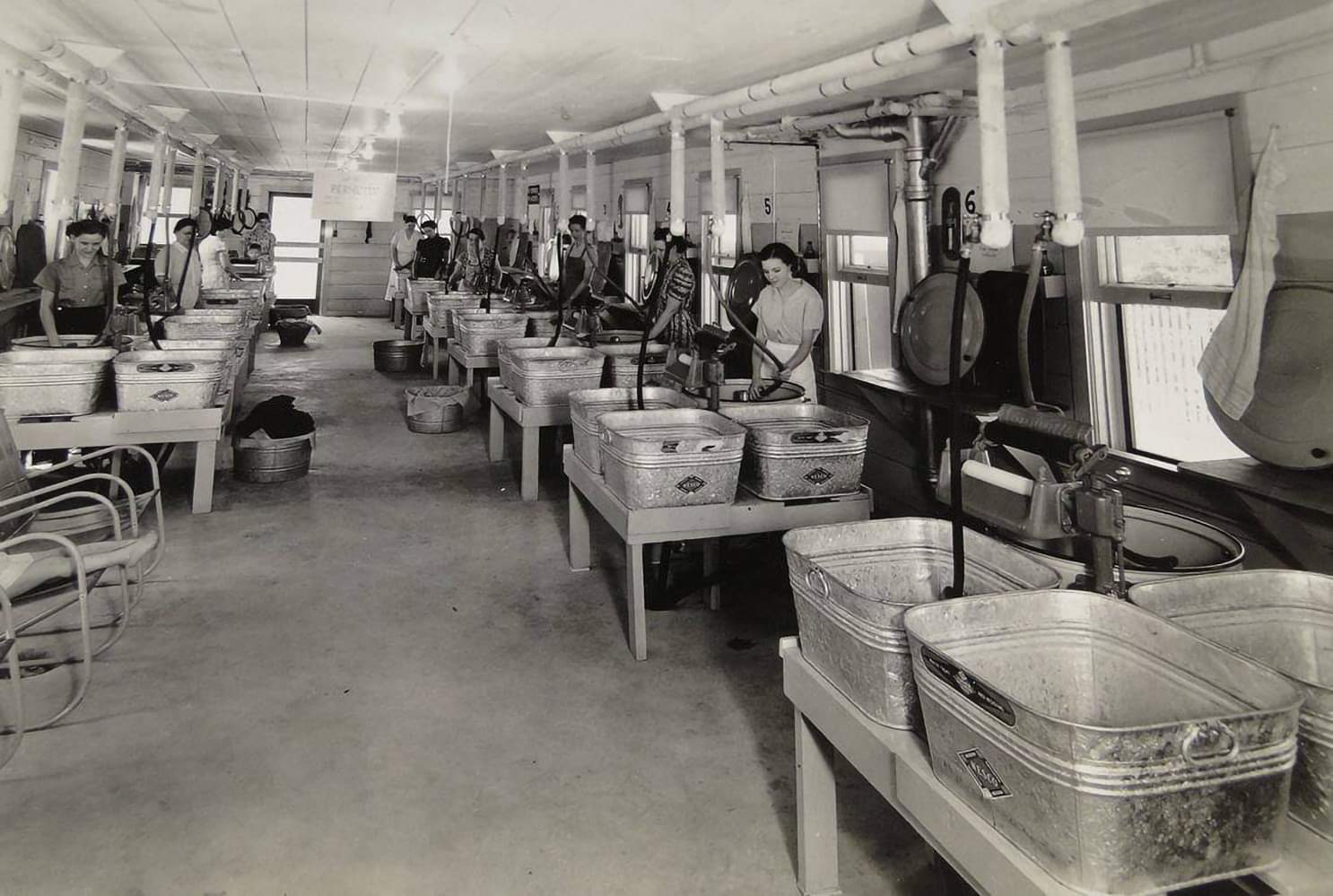 One of the first laundromats, Texas, 1940s. They initially called them