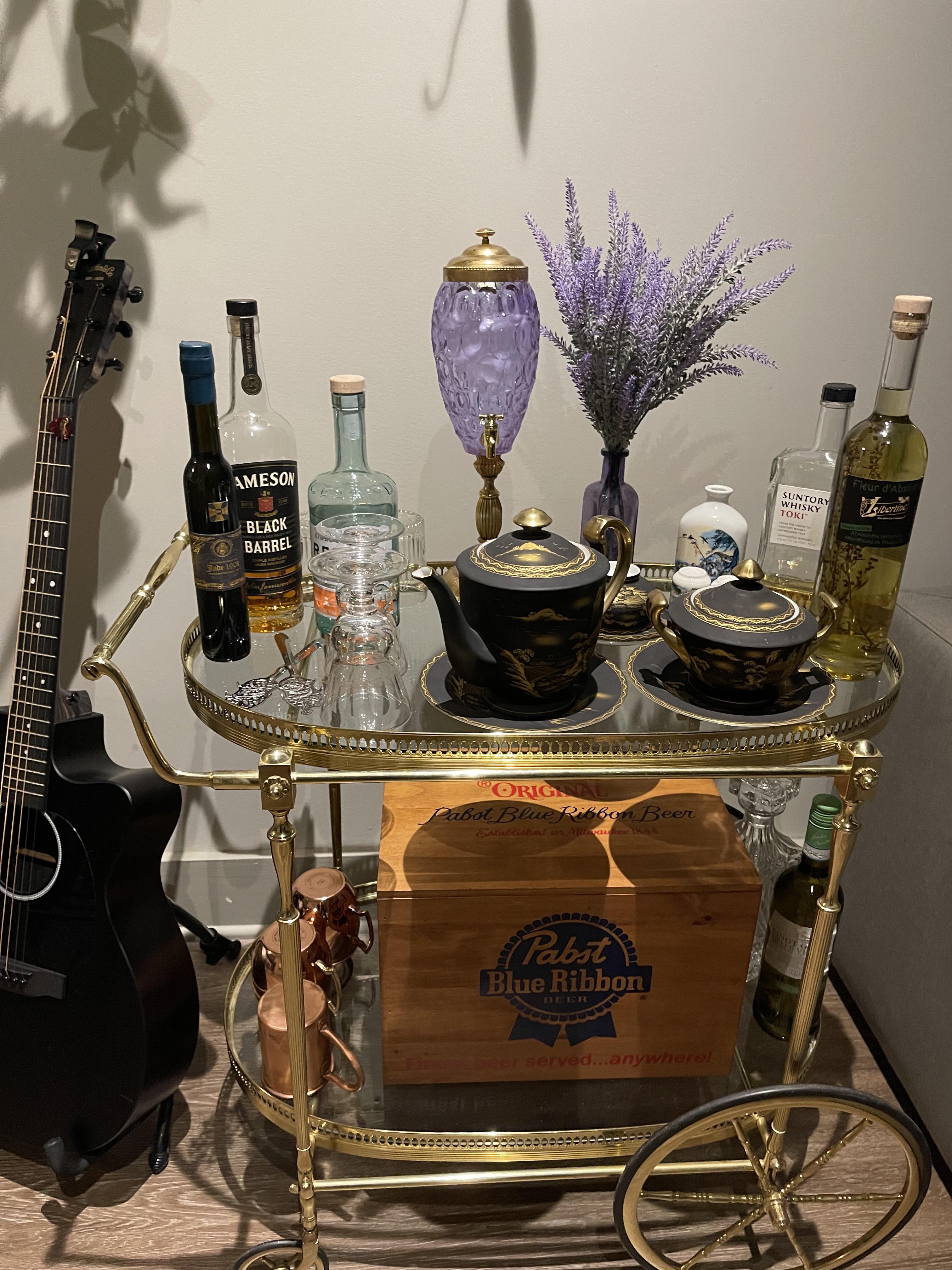 Got my vintage absinthe fountain in from France. Breaking it in with