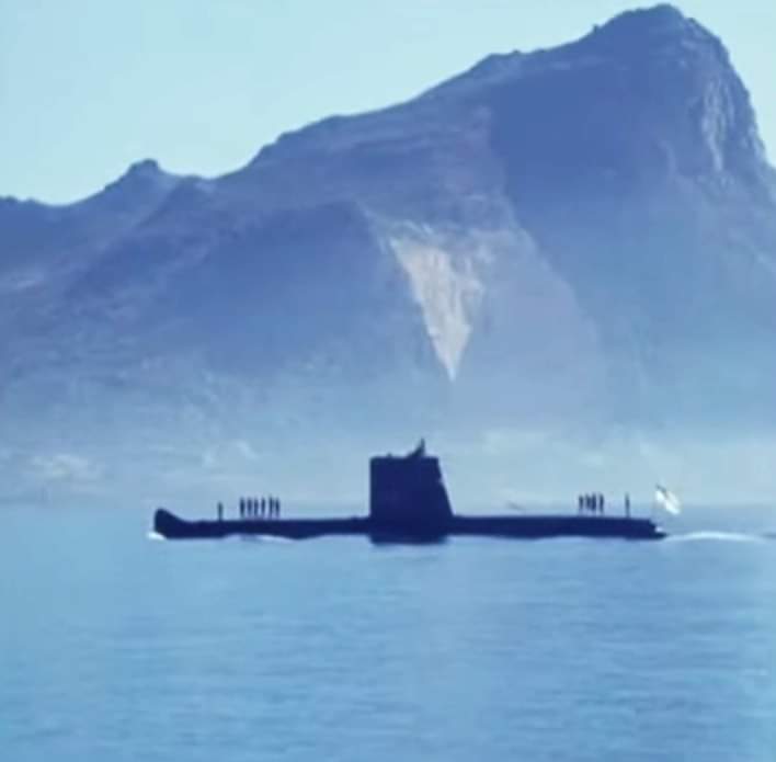 South African Daphne Class submarine cruising in Simon's Town r